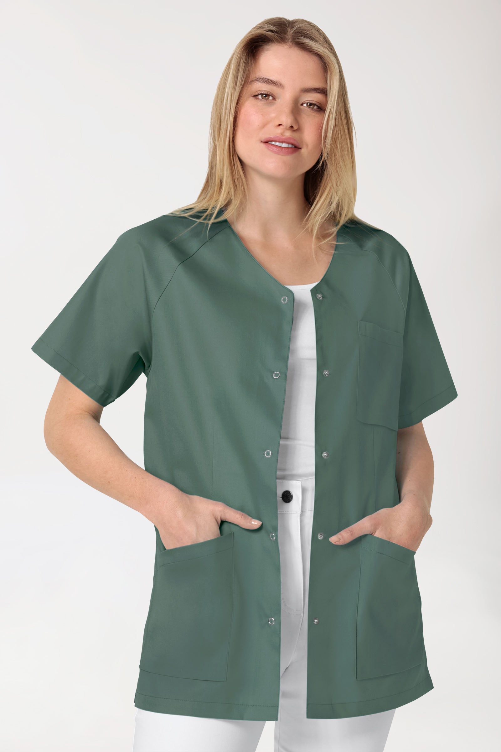 CORE Kasack Damen - durchgeknöpft dunkelgrün