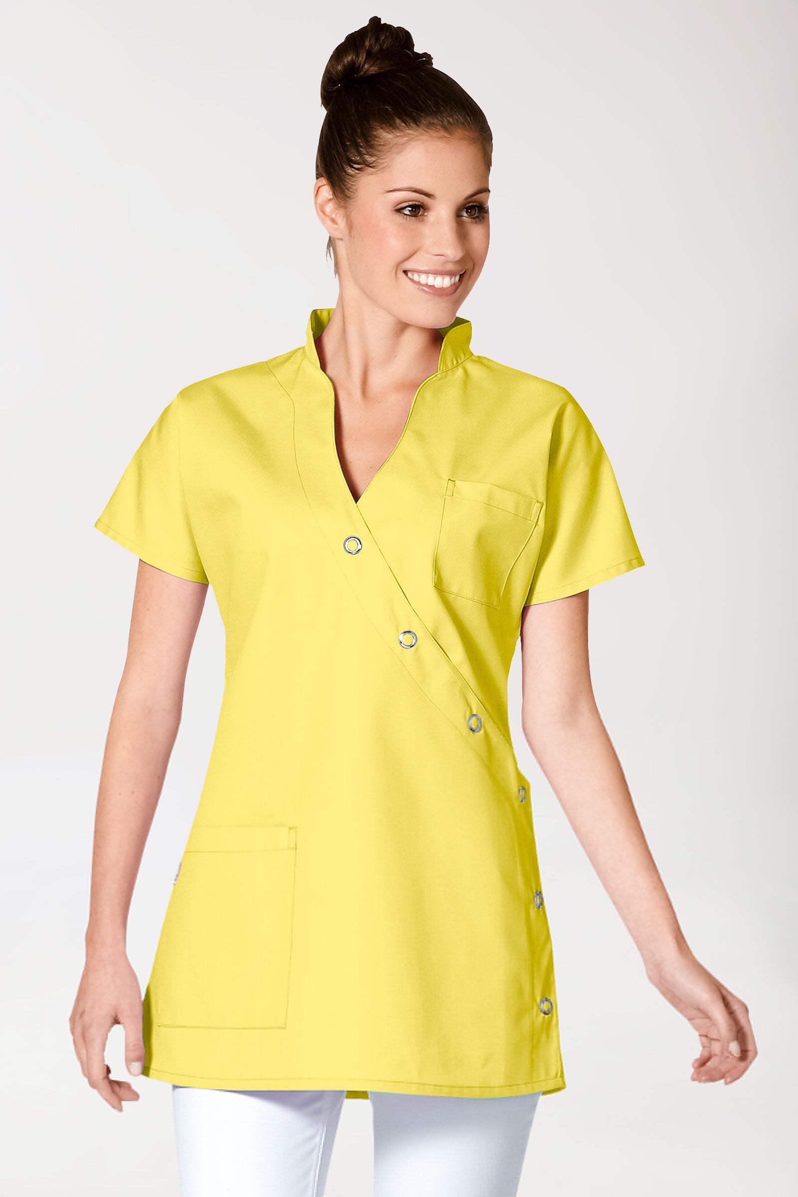 JUST STRONG Kasack Damen - Druckknopfleiste gelb