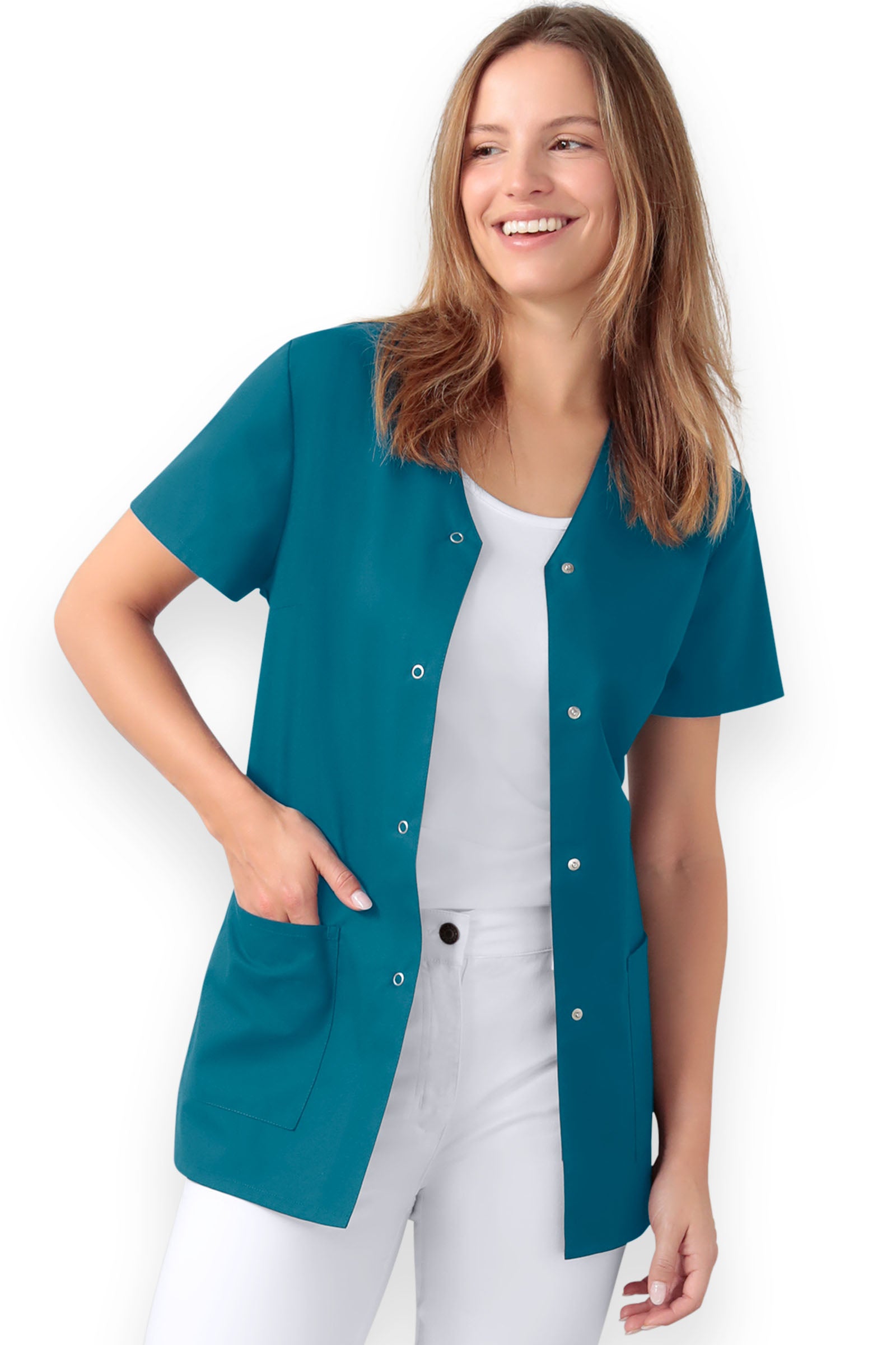 Kasack Damen - durchgeknöpft petrol