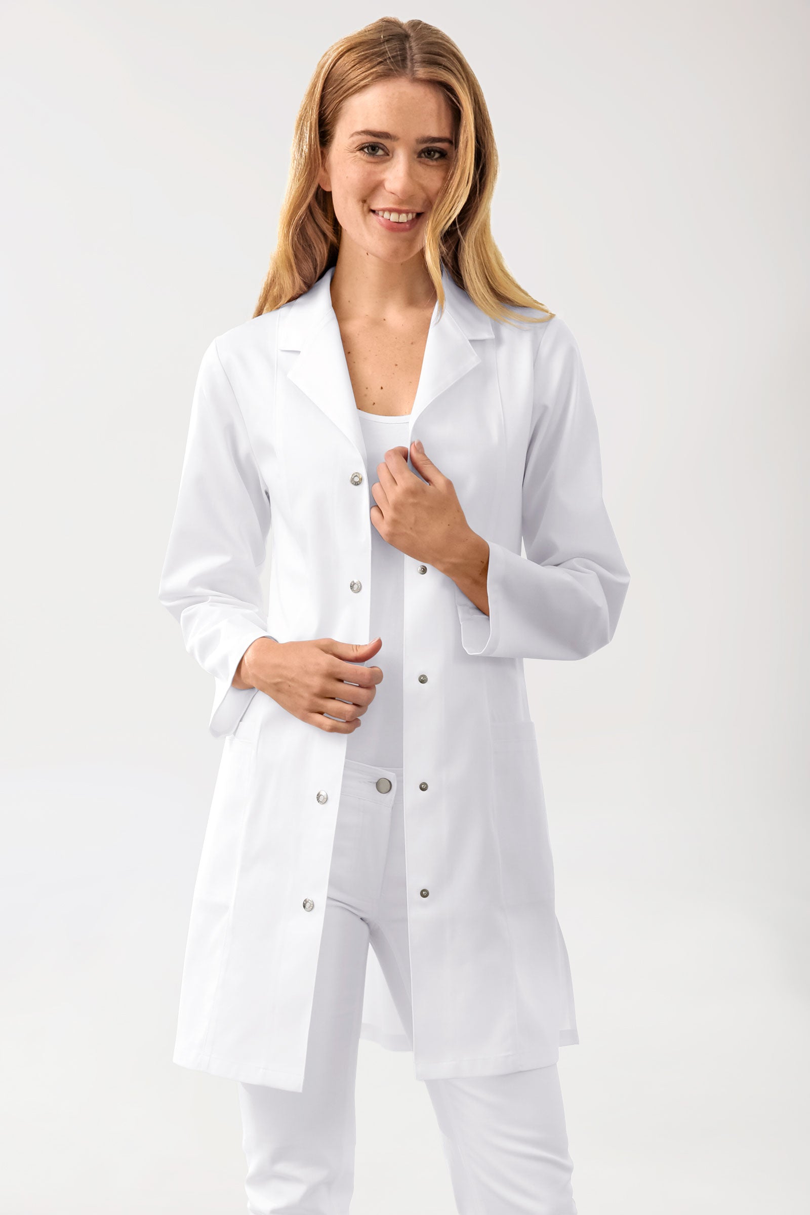 Kurzmantel Damen - Reverskragen weiß