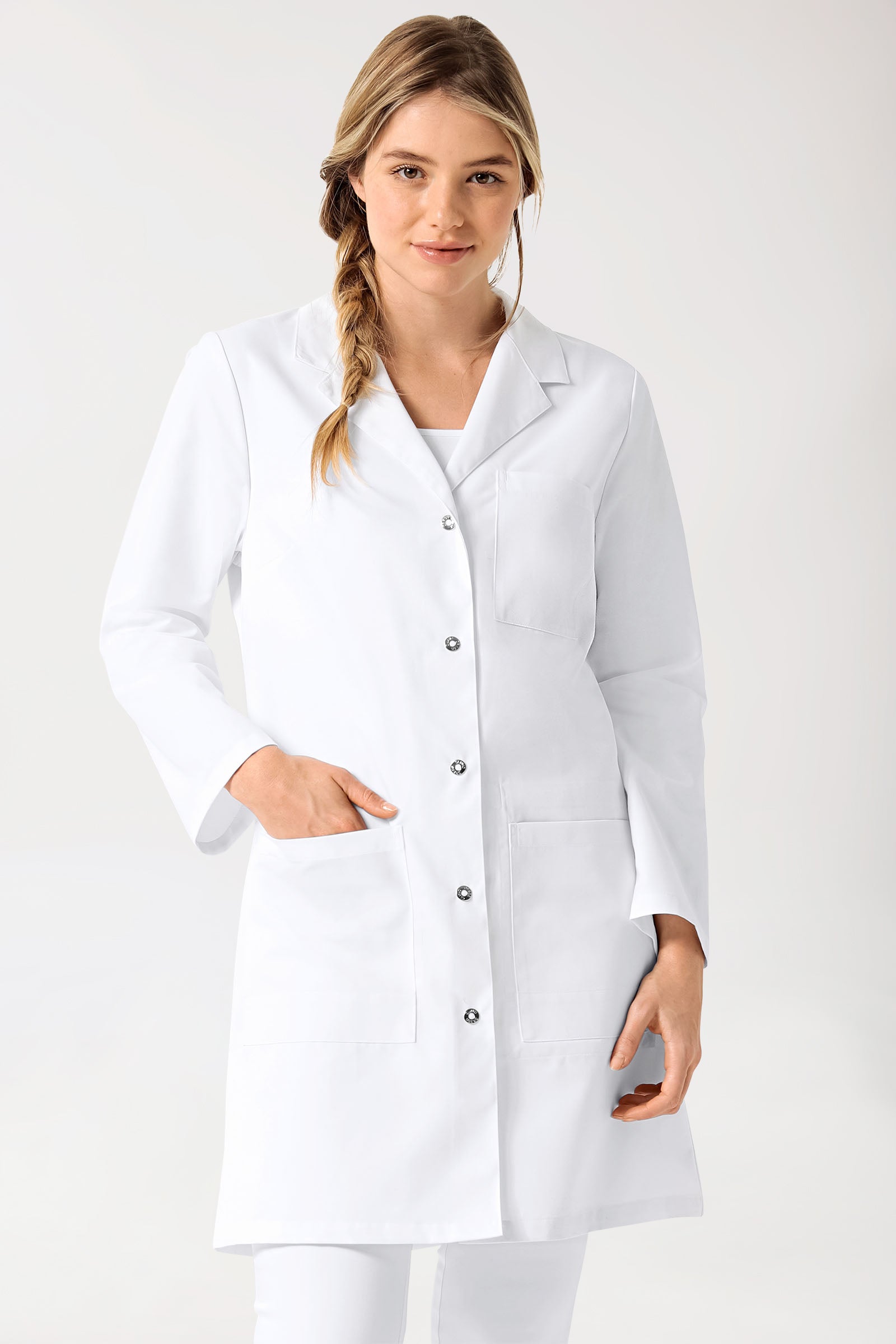 Mantel Damen - Reverskragen weiß