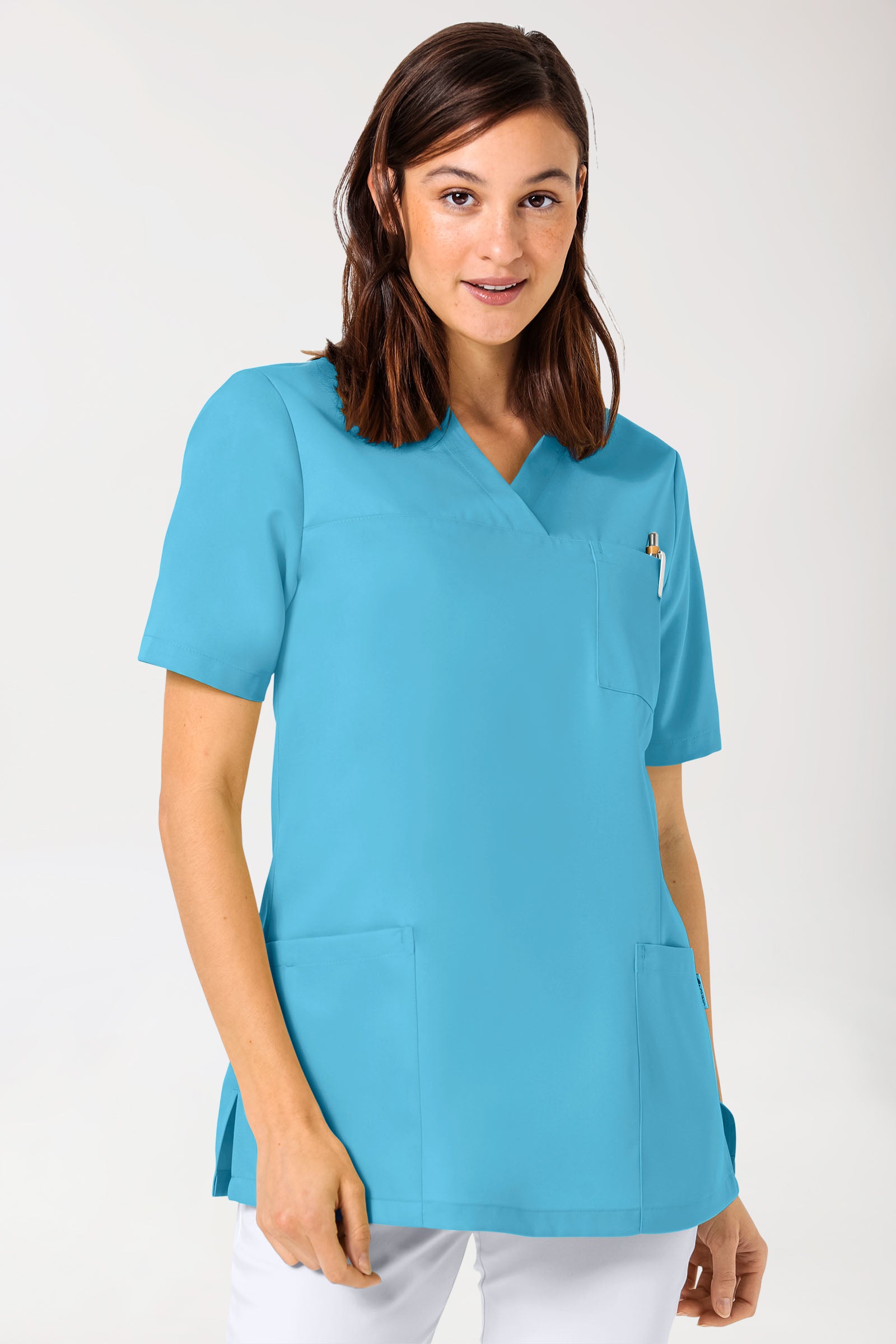 GREEN Schlupfkasack Damen - V-Ausschnitt dark türkis