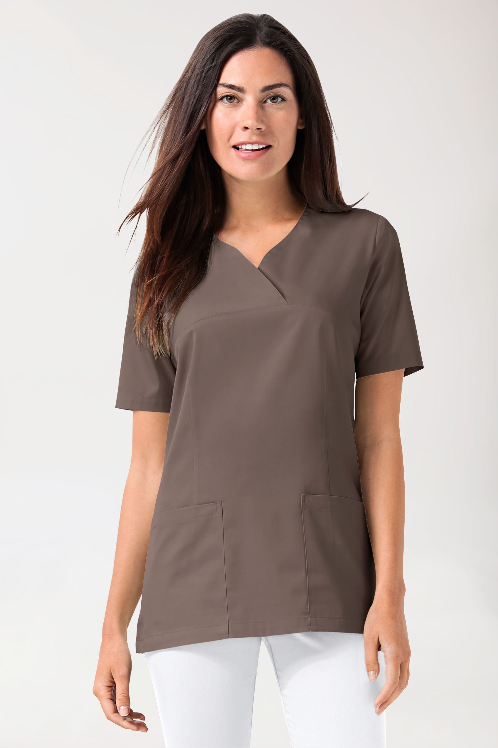CORE Schlupfkasack Damen - Herzausschnitt deep taupe