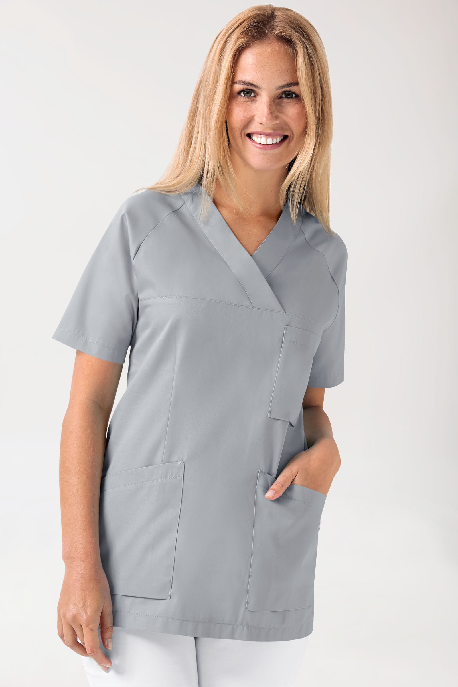 CORE Schlupfkasack Damen - V-Ausschnitt grau