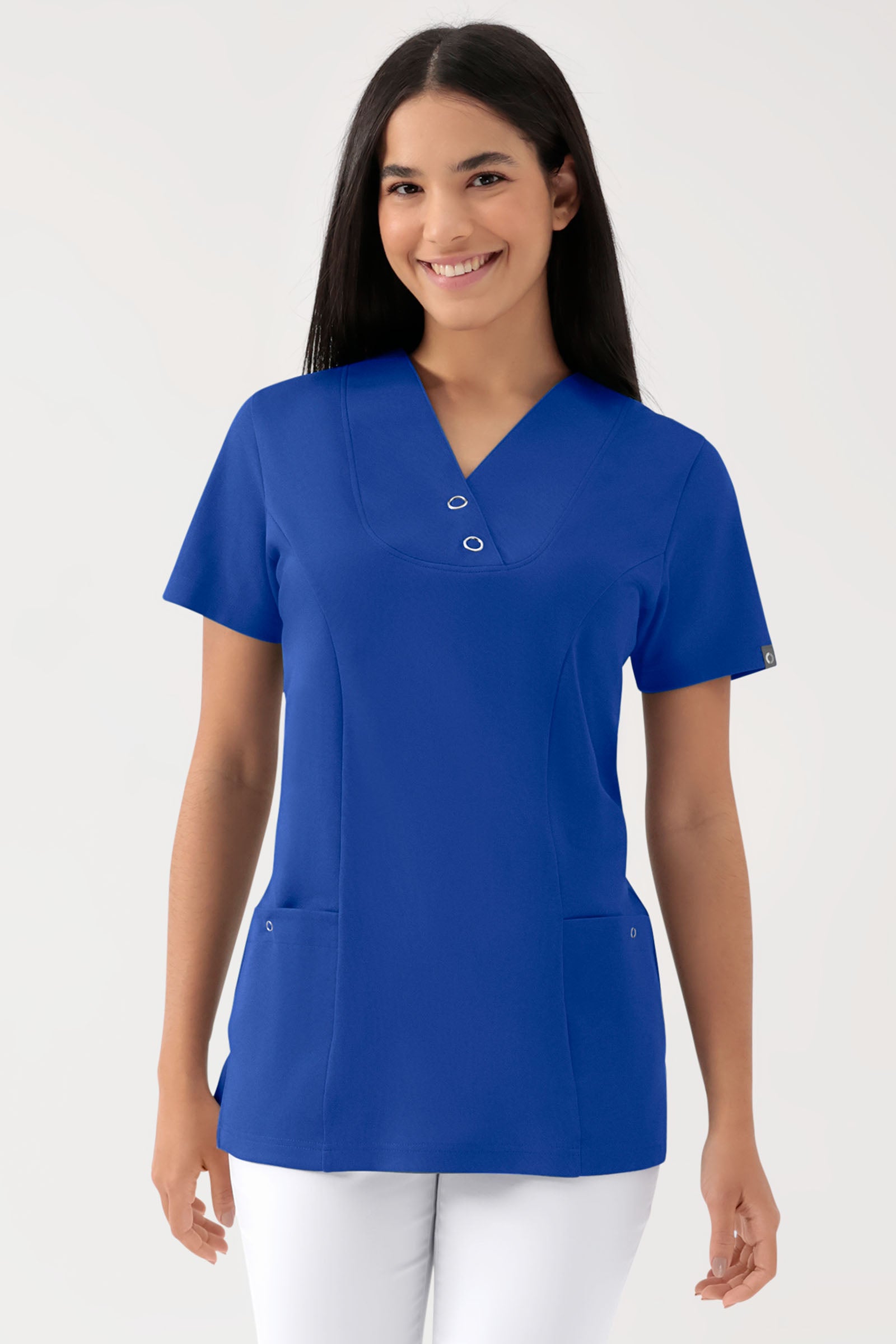 COMFY FLEX Stretch Schlupfkasack Damen - mit Druckknöpfen königsblau