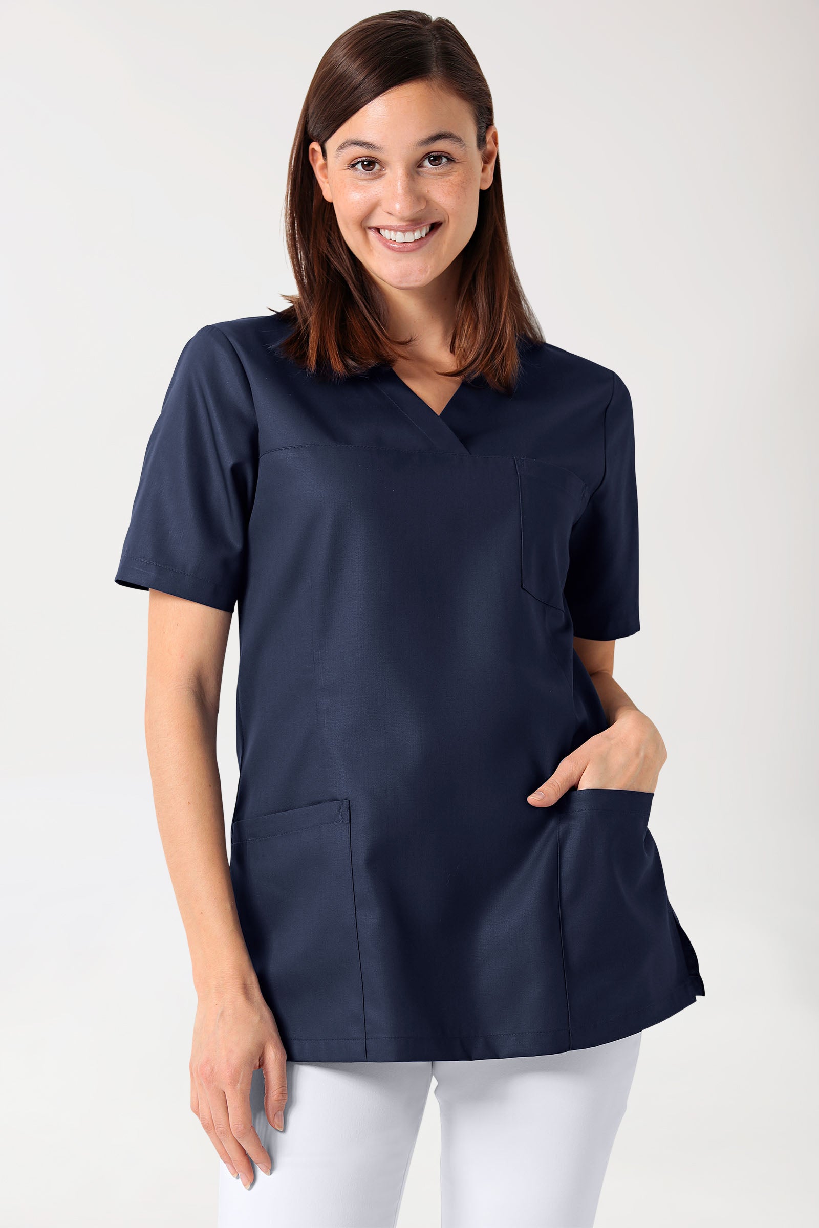 GREEN Schlupfkasack Damen - V-Ausschnitt navy