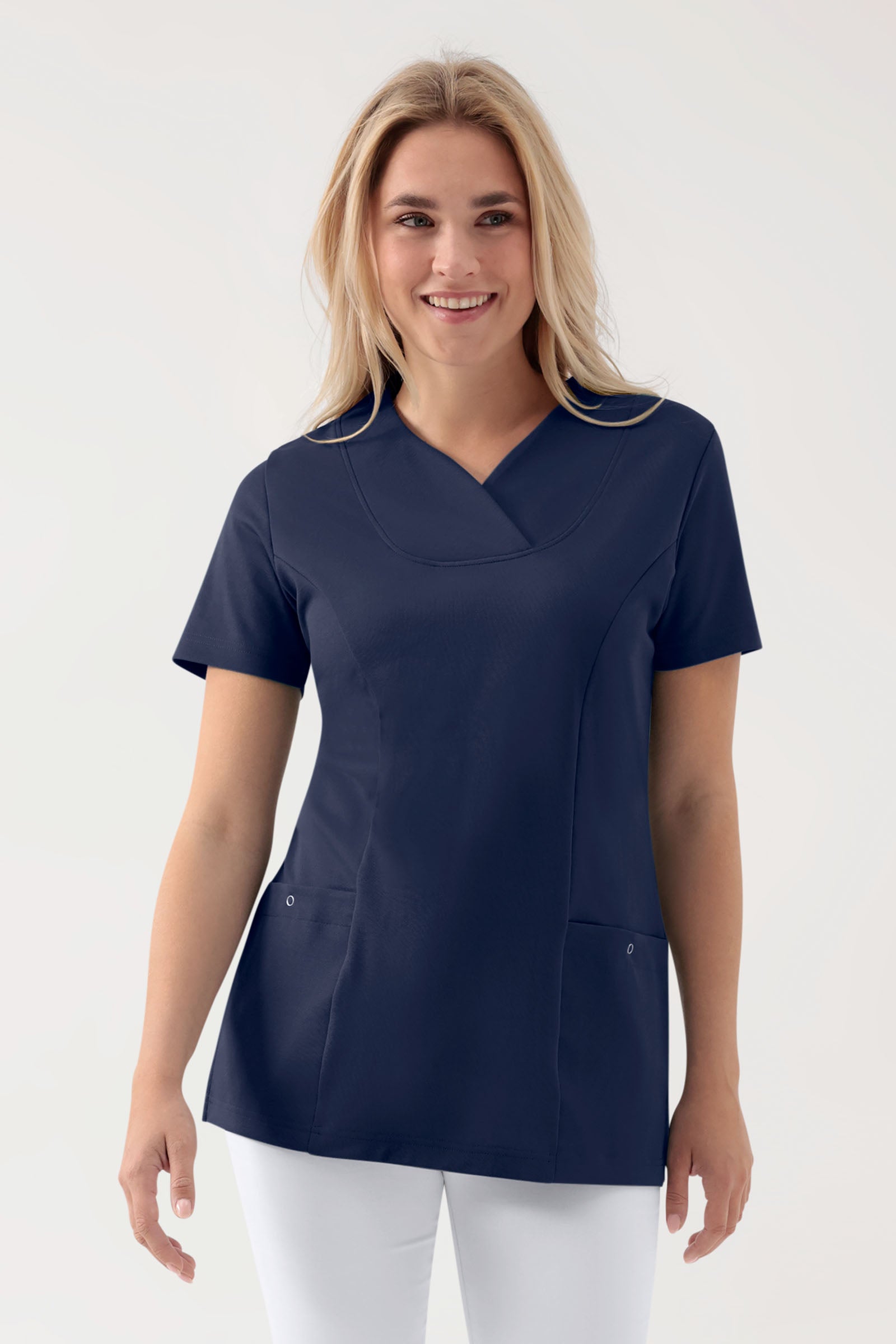 COMFY FLEX Stretch Schlupfkasack Damen - Herzausschnitt navy