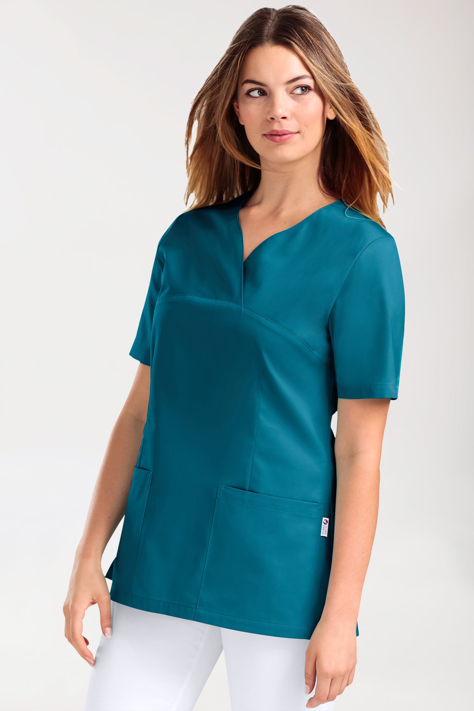 CORE Schlupfkasack Damen - 5er-Pack - Herzausschnitt petrol