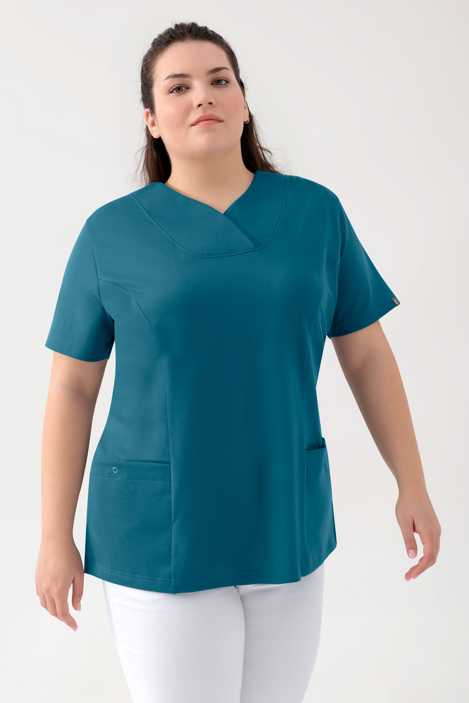 COMFY FLEX Stretch Schlupfkasack Damen - Herzausschnitt petrol