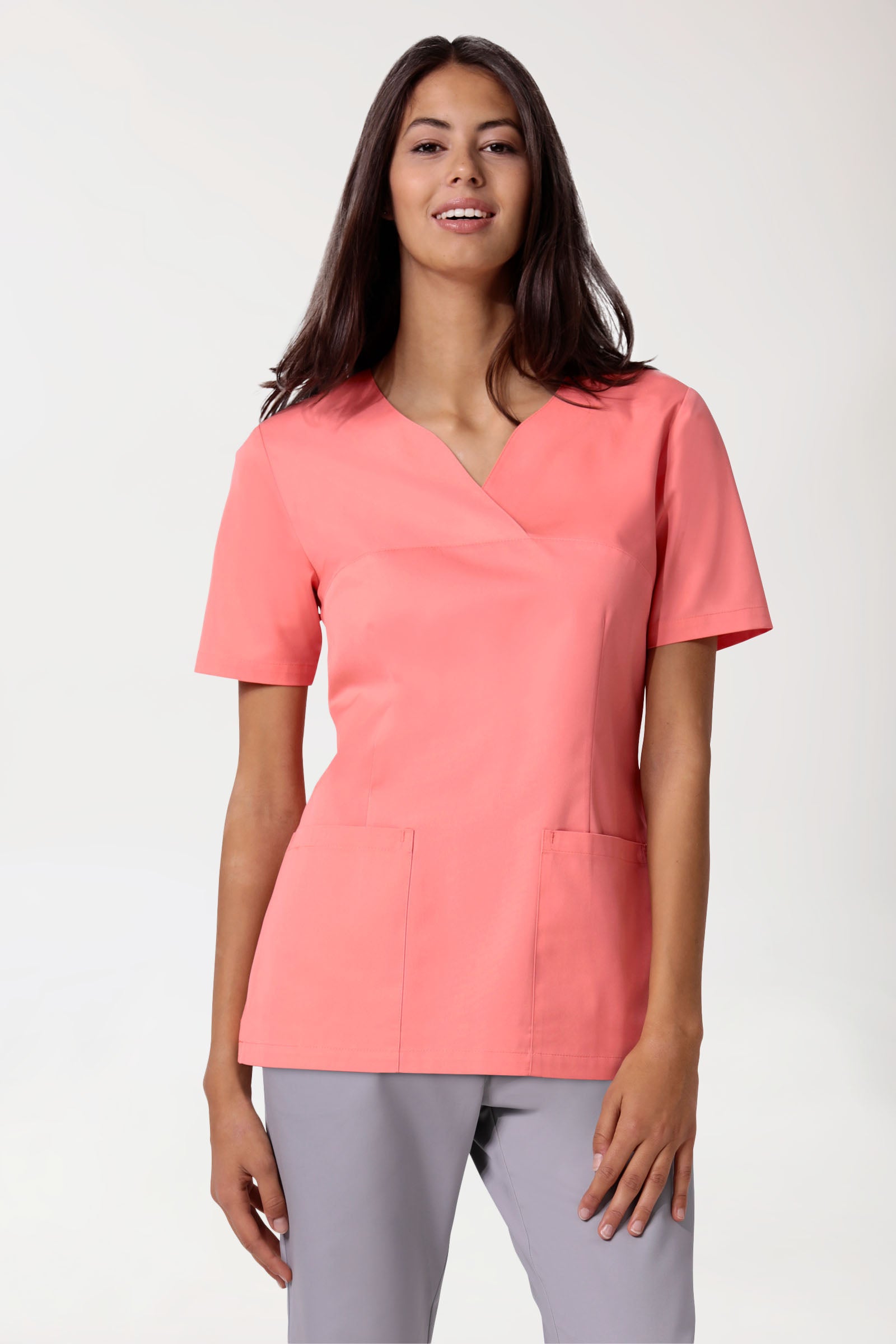 CORE Schlupfkasack Damen - Herzausschnitt pfirsichrosa