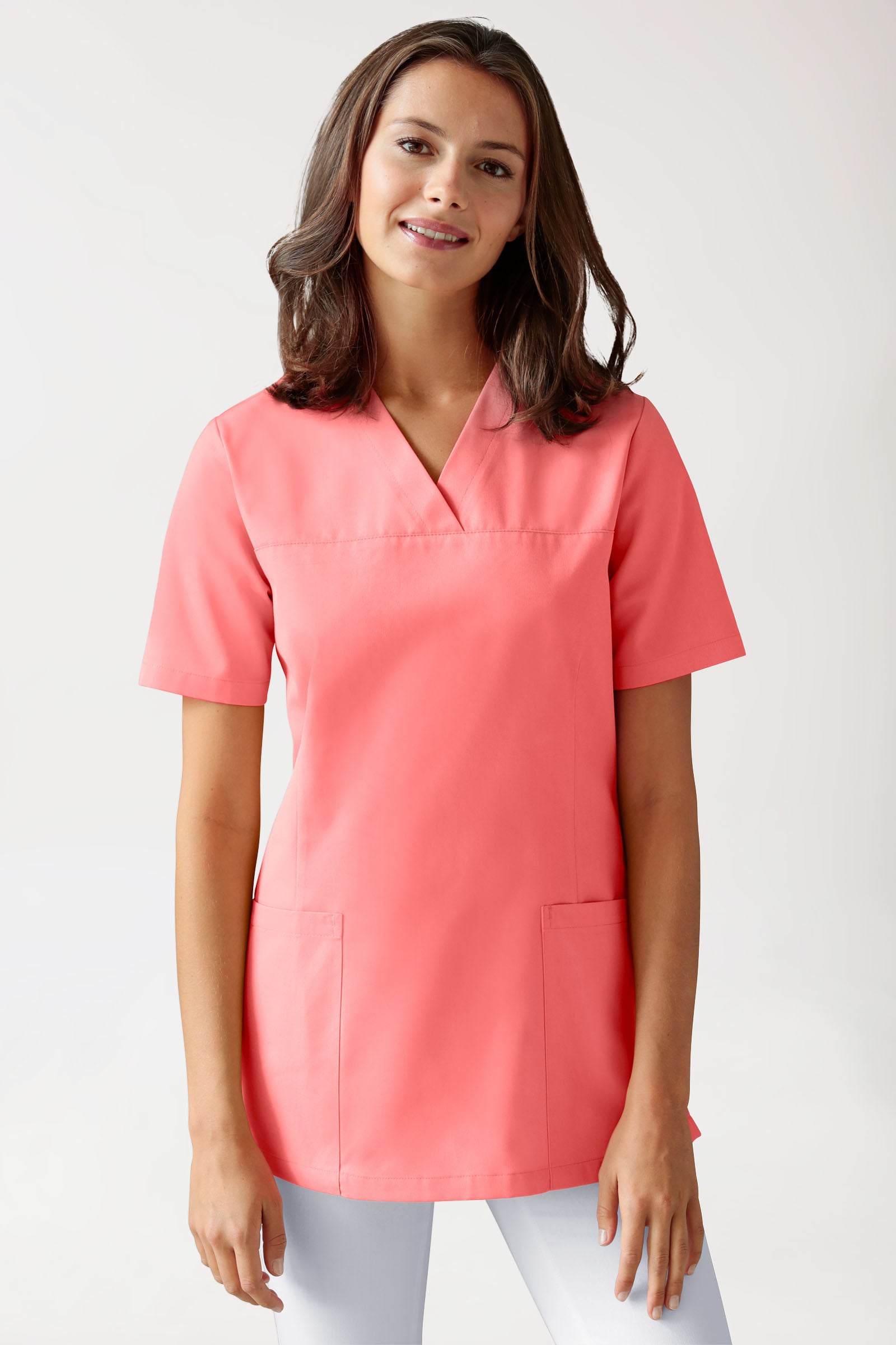 JUST STRONG Schlupfkasack Damen - V-Ausschnitt pfirsichrosa