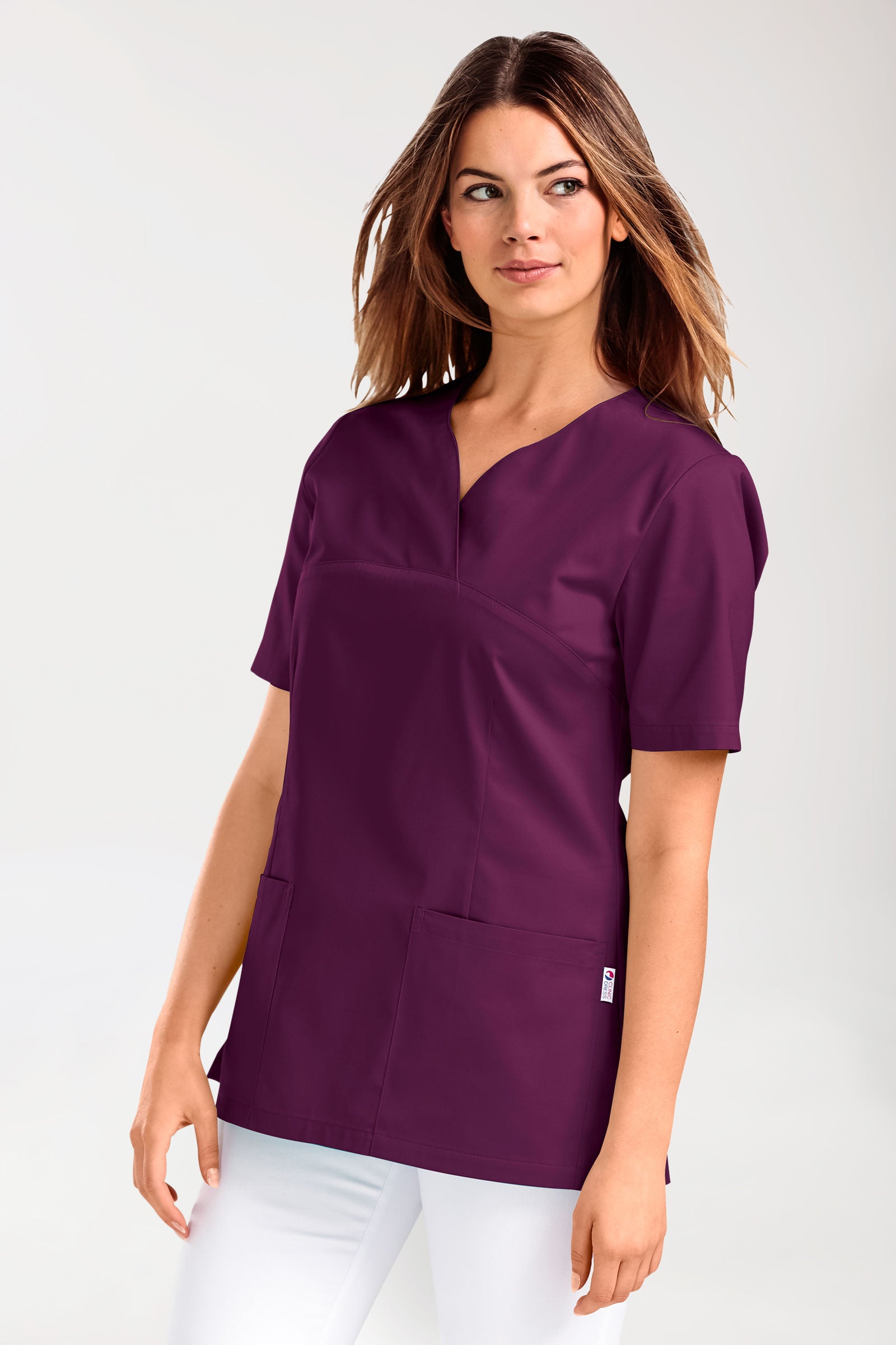 CORE Schlupfkasack Damen - Herzausschnitt pflaume