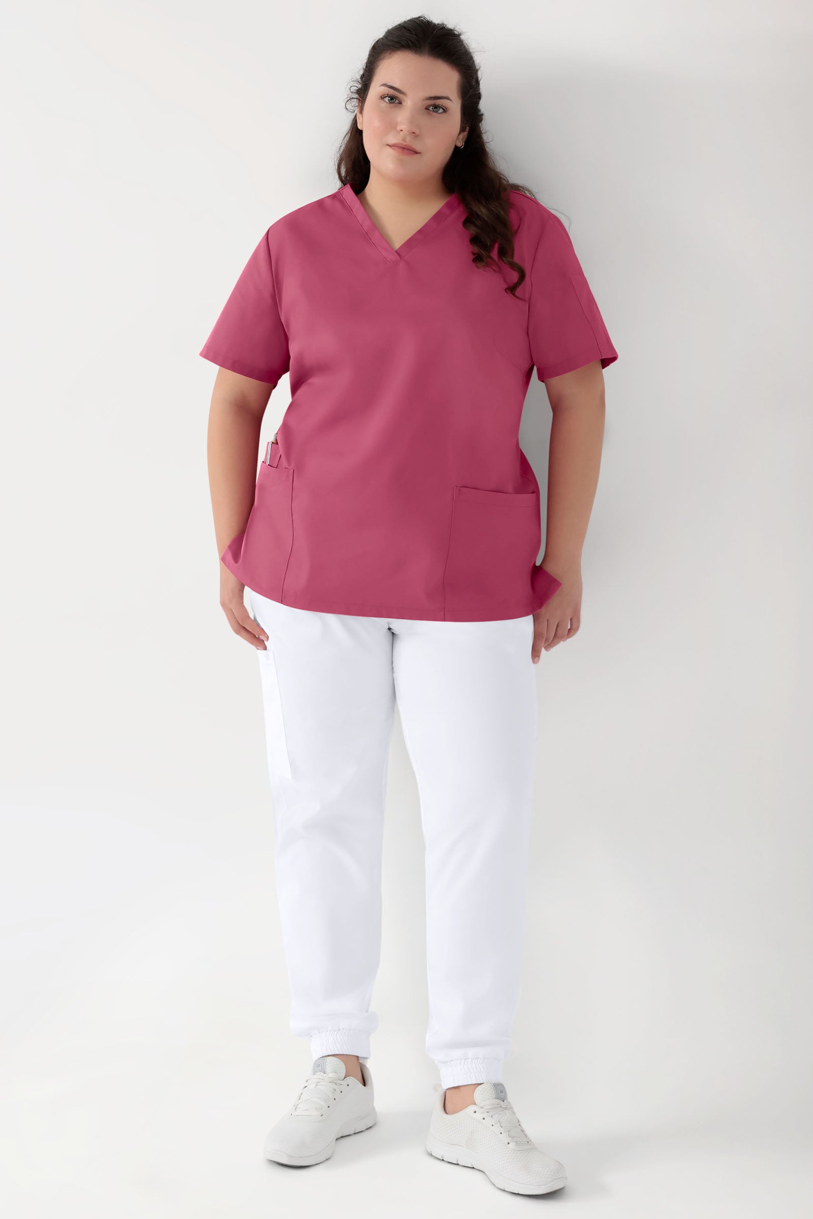 GREEN Stretch Schlupfkasack Damen - V-Ausschnitt rosenholz