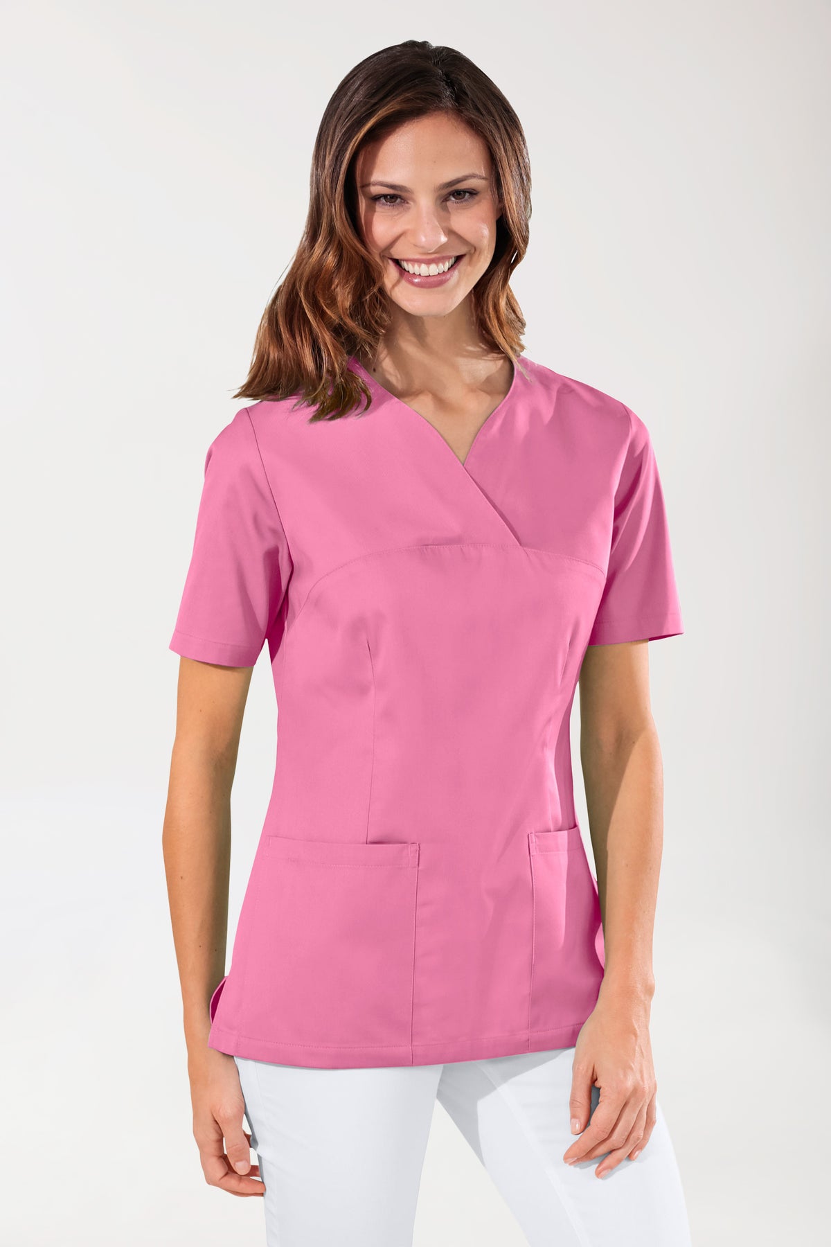CORE Schlupfkasack Damen - Herzausschnitt rosy pink, Vorderansicht 