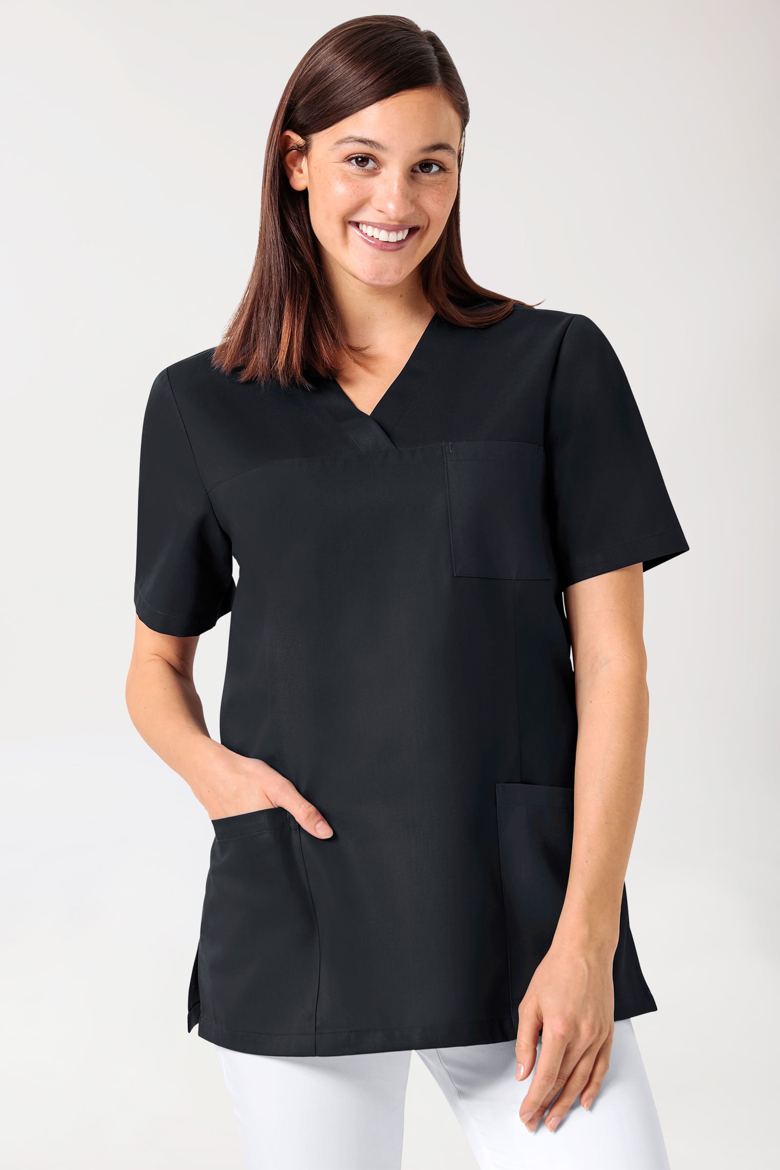 GREEN Schlupfkasack Damen - V-Ausschnitt schwarz