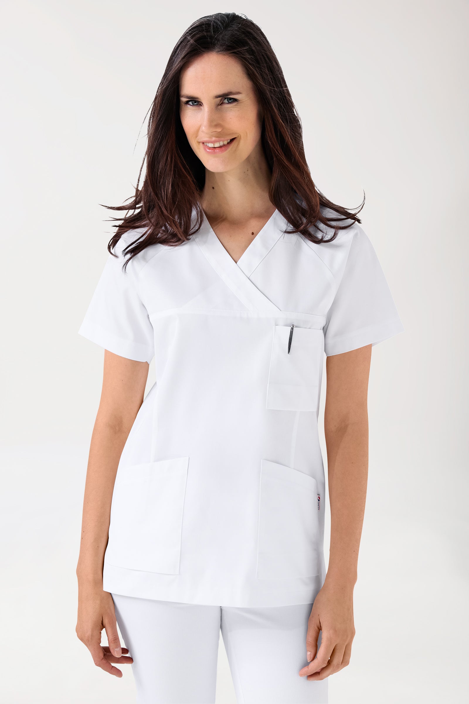 CORE Schlupfkasack Damen - 3er-Pack - V-Ausschnitt weiß