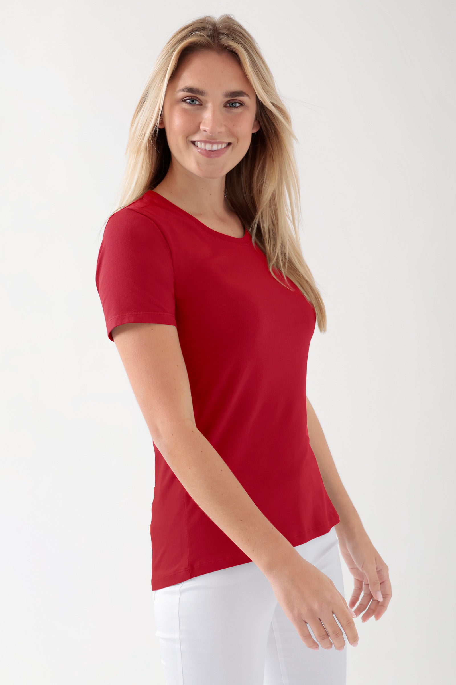 CORE Shirt Damen - Rundhalsausschnitt rot