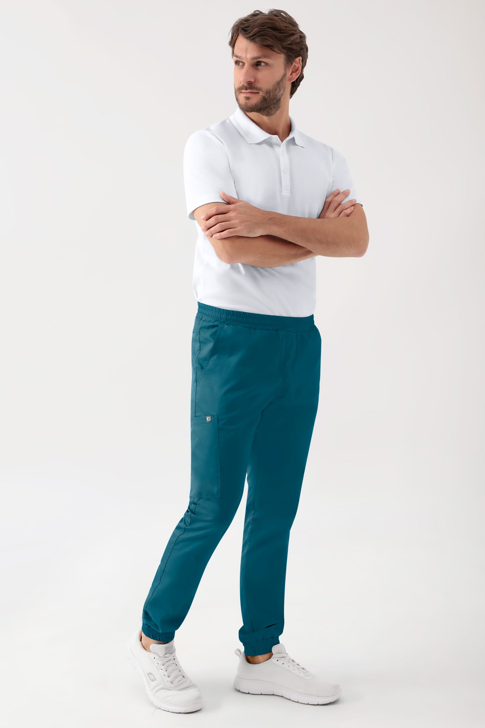 GREEN Stretch Hose Herren - Jogpants Style petrol
