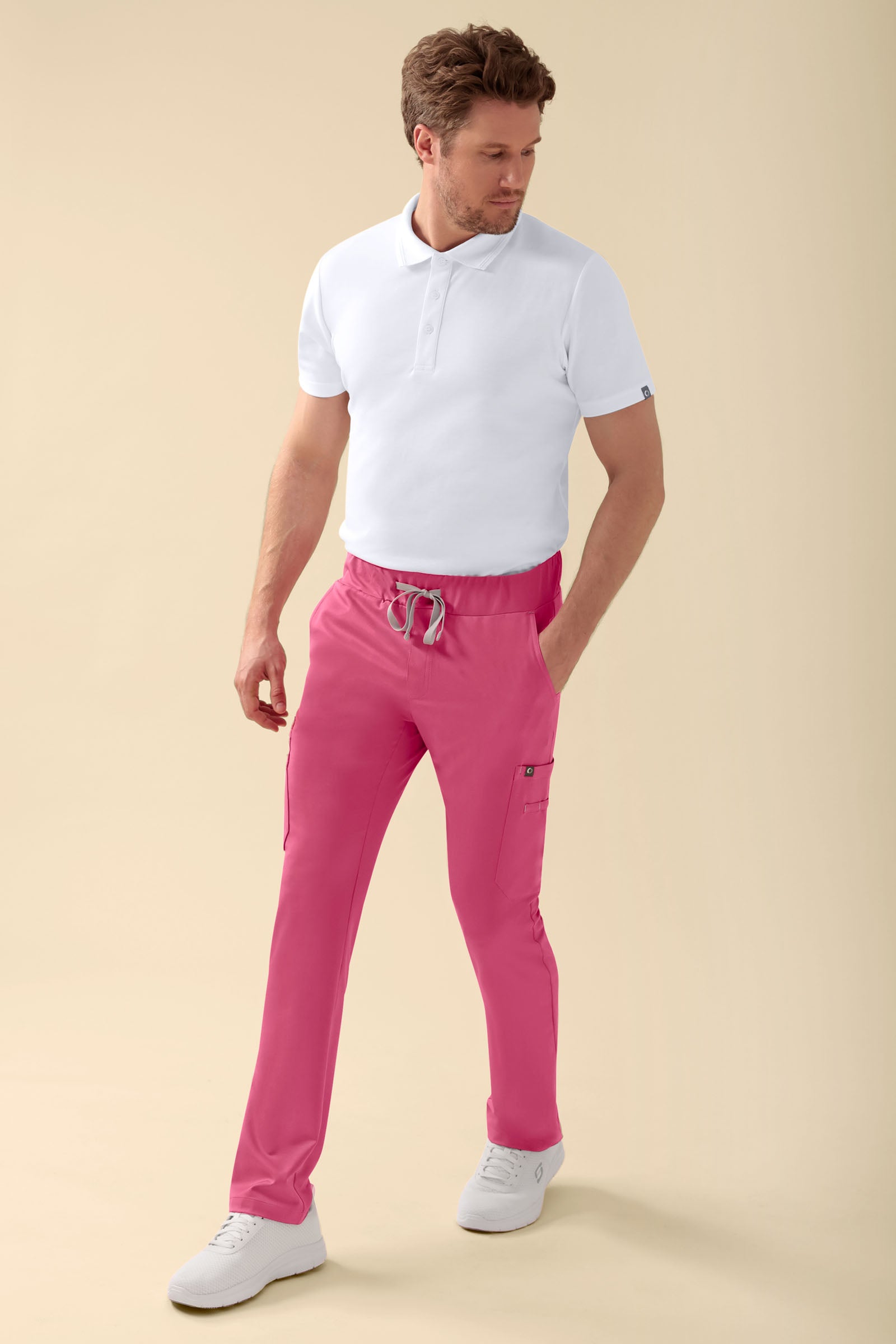 KAERE Hose Herren - gerader Saum mit Beintaschen rosenholz