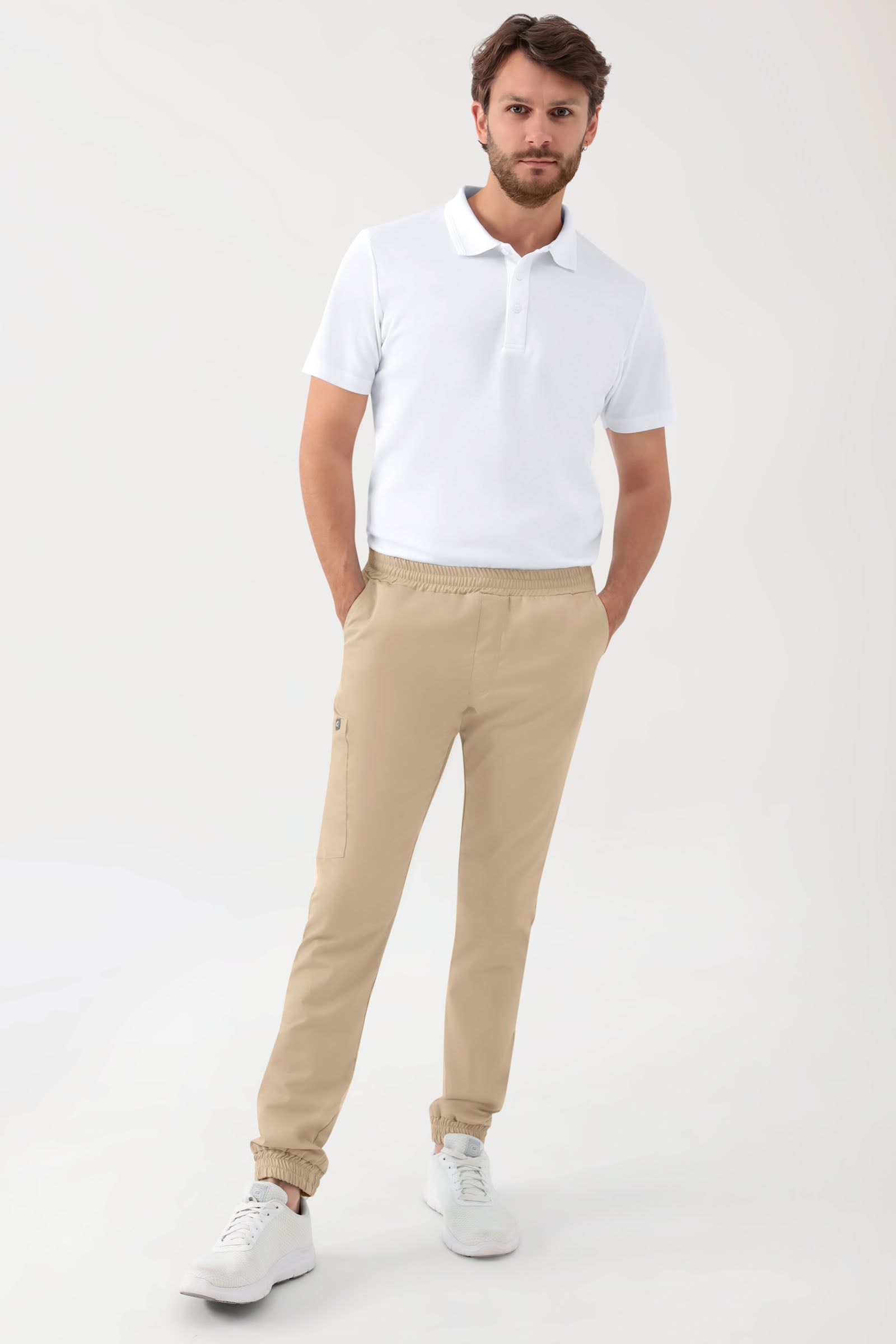 GREEN Stretch Hose Herren - Jogpants Style sand