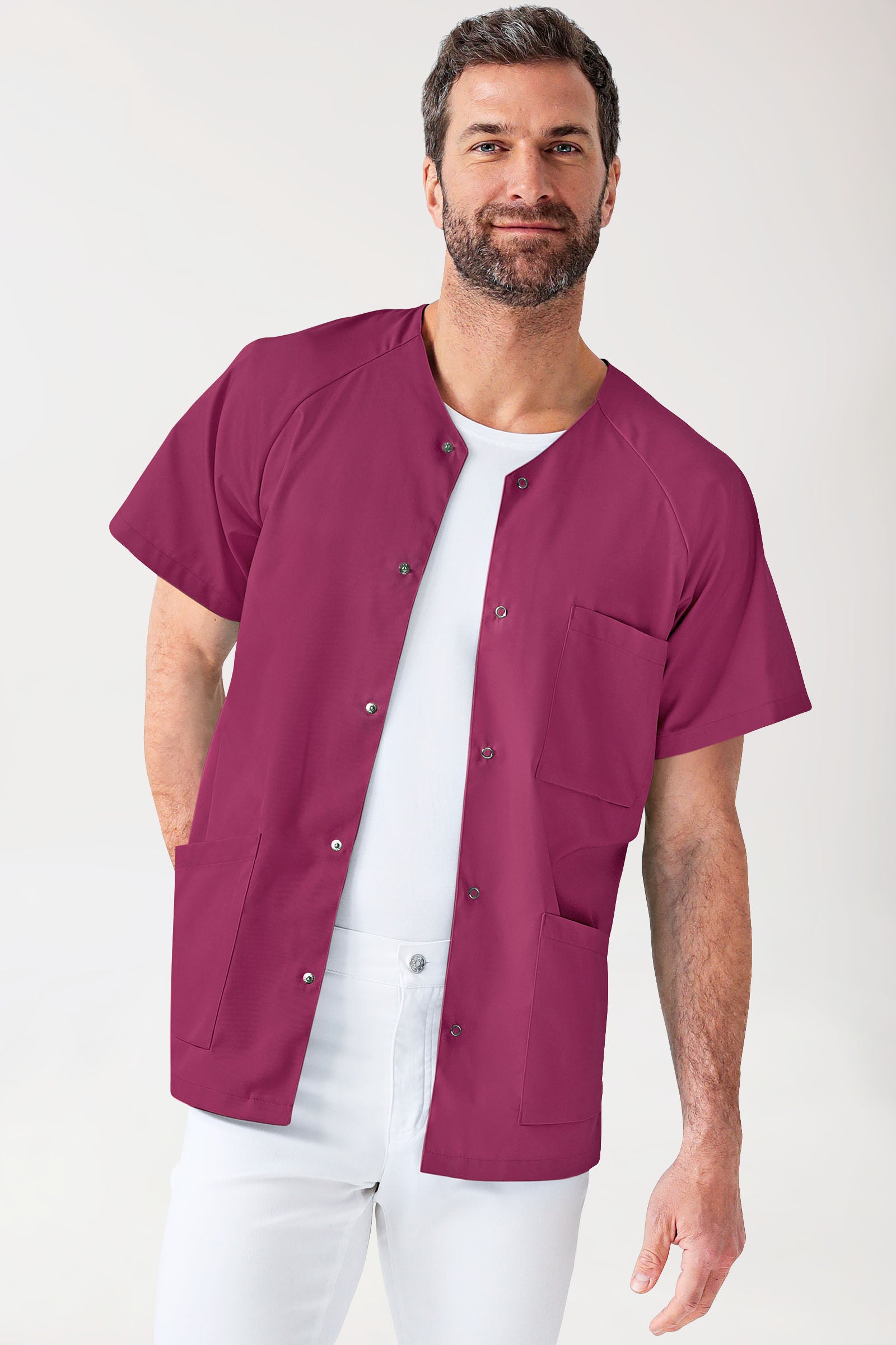 CORE Kasack Herren - durchgeknöpft berry