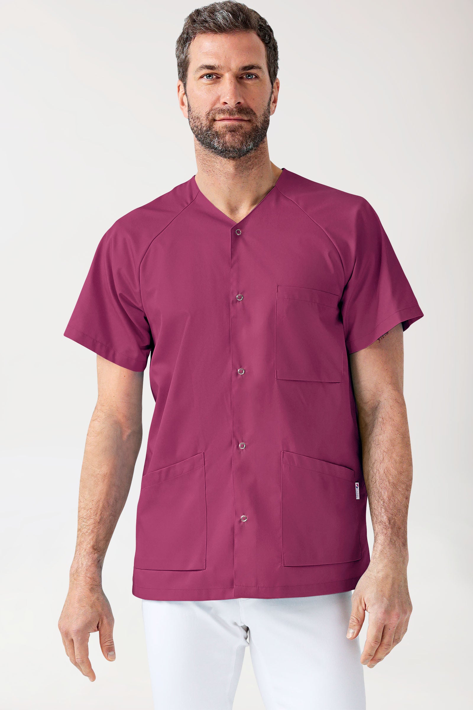 CORE Kasack Herren - durchgeknöpft berry