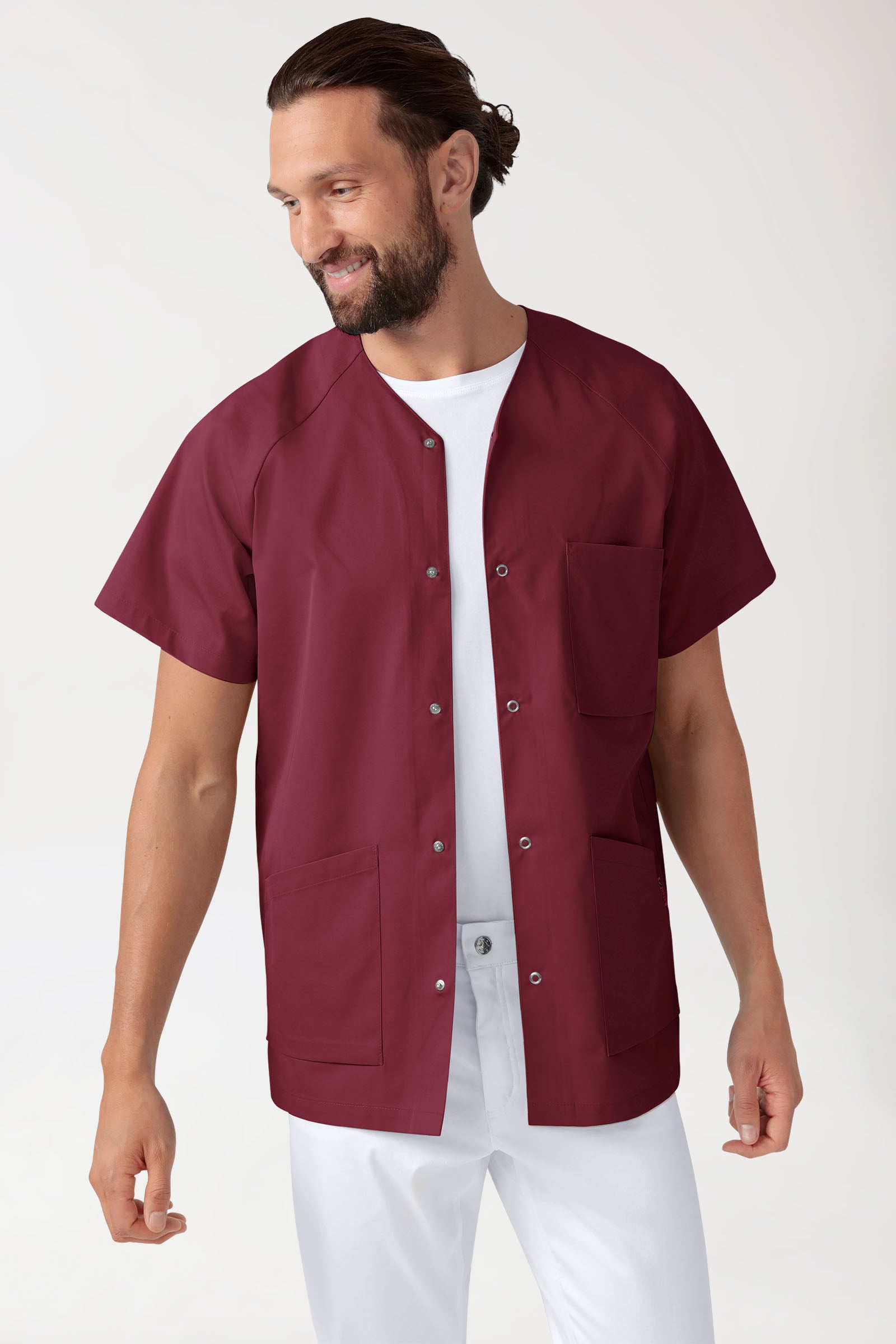 CORE Kasack Herren - durchgeknöpft bordeaux