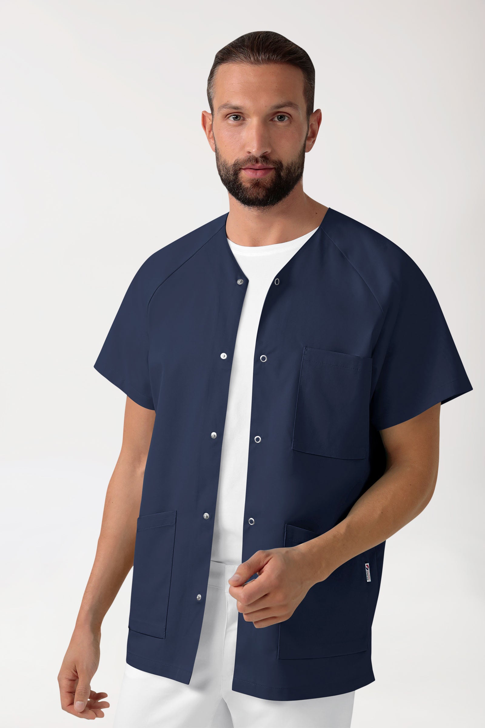 CORE Kasack Herren - durchgeknöpft navy, Vorderansicht 