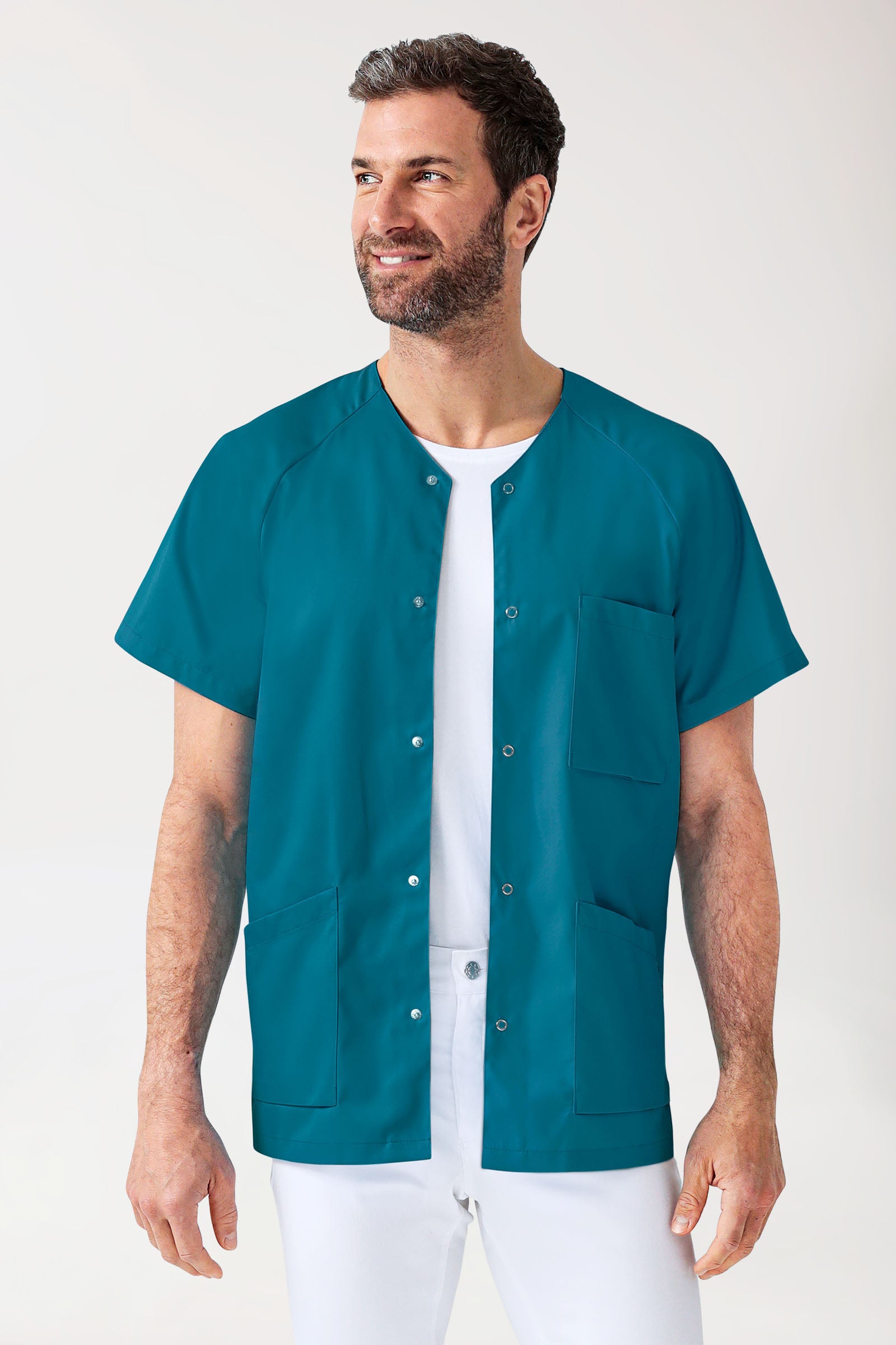 CORE Kasack Herren - durchgeknöpft petrol