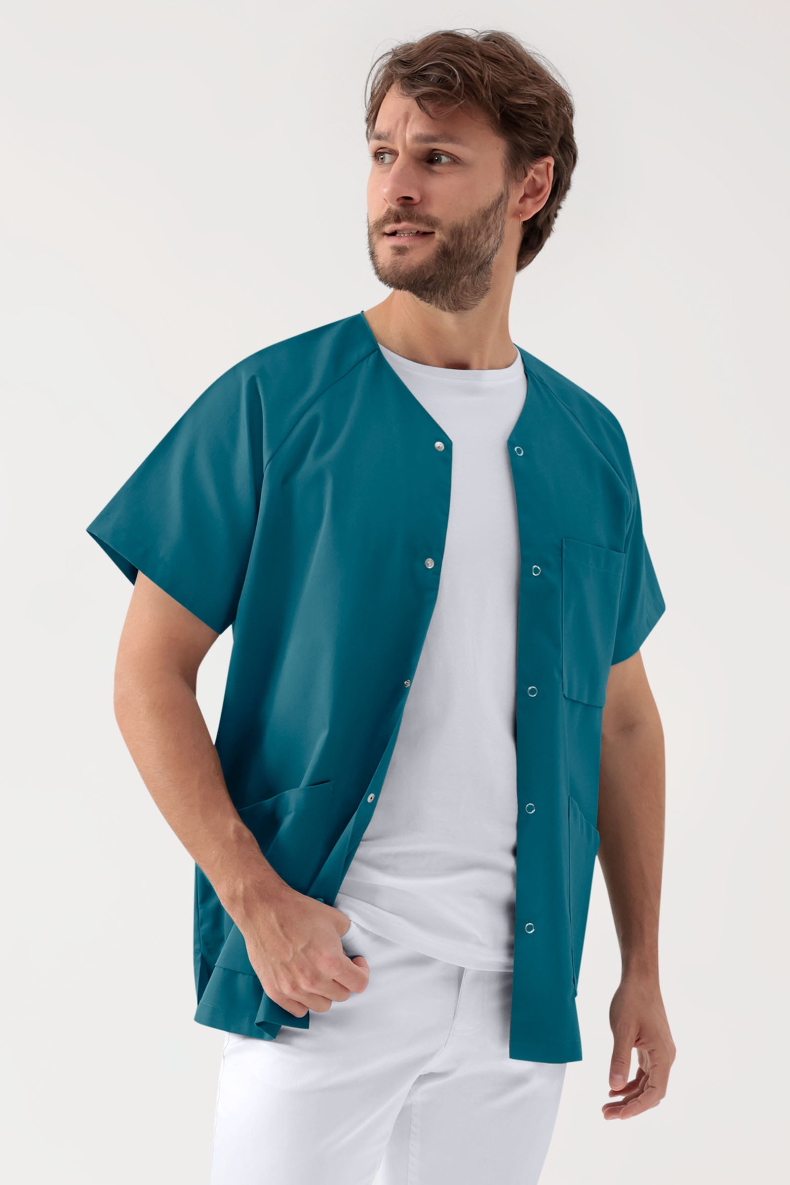 DER Kasack-Kasack Herren - durchgeknöpft petrol