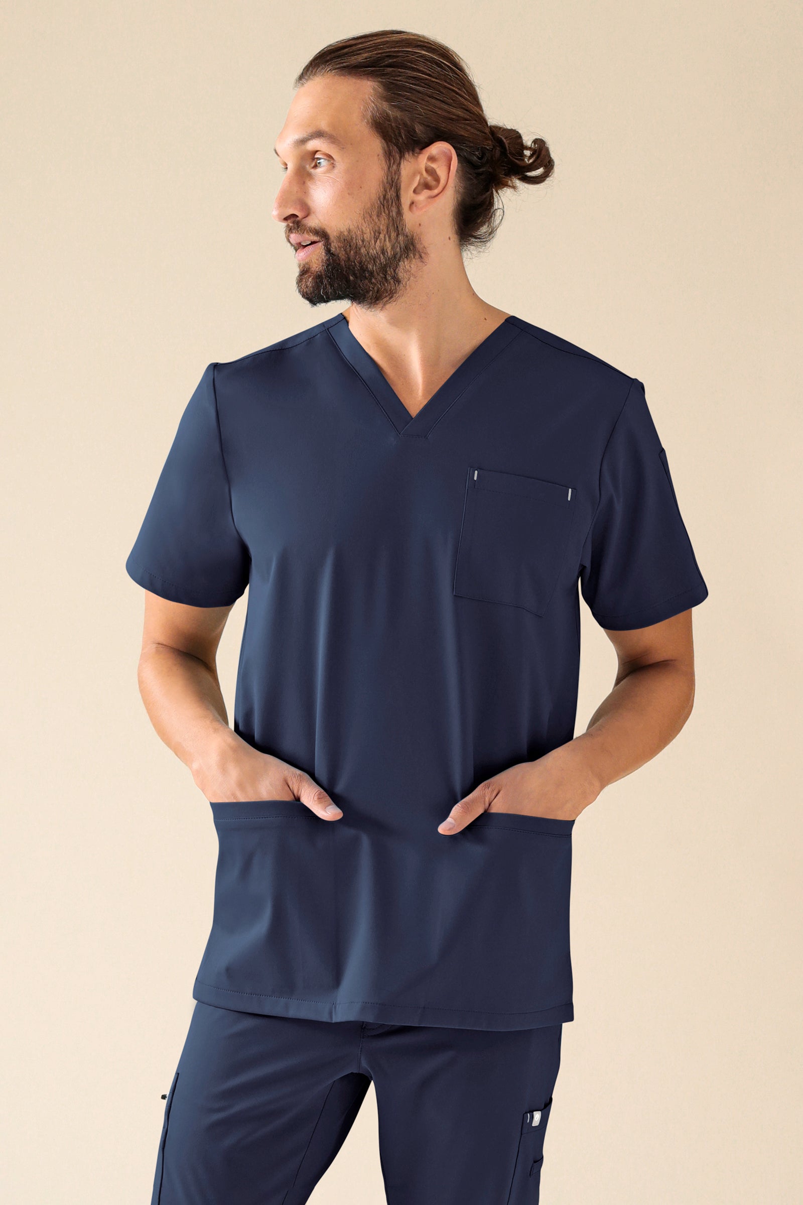 KAERE Schlupfkasack Herren - 3er Pack - V-Ausschnitt navy