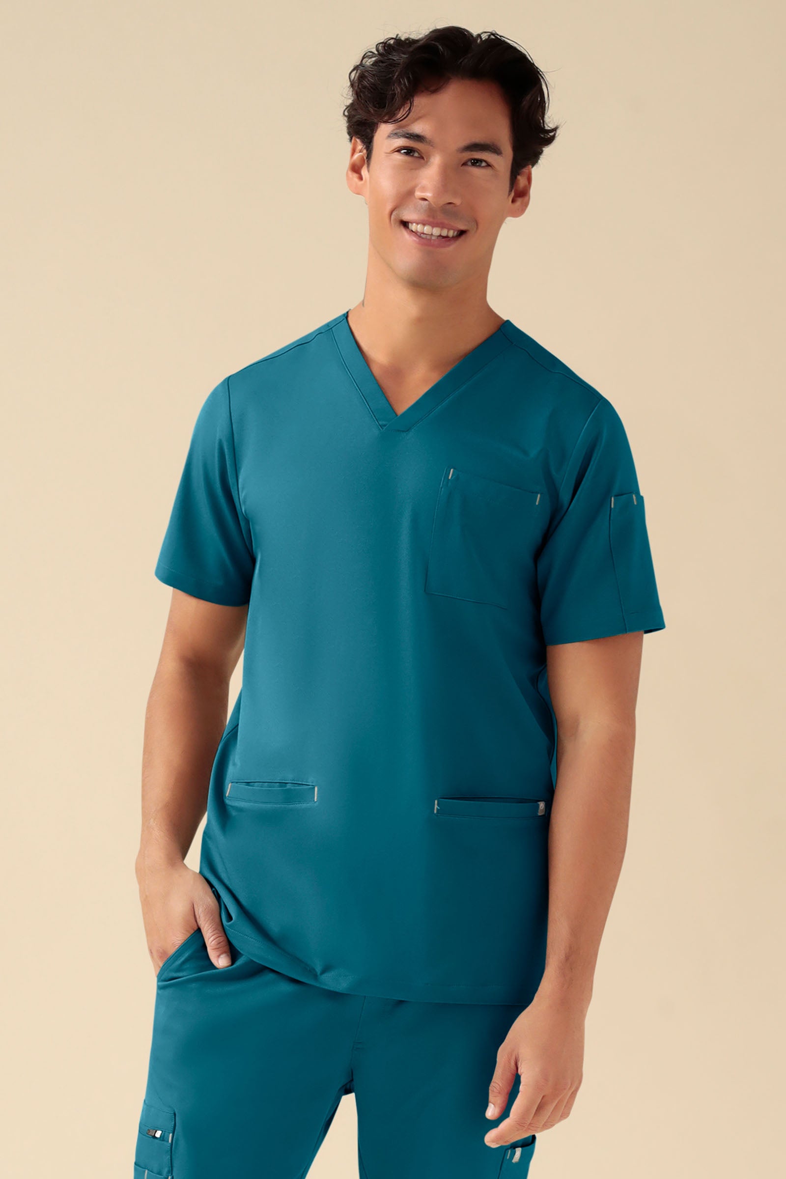 KAERE Schlupfkasack Herren - V-Ausschnitt petrol