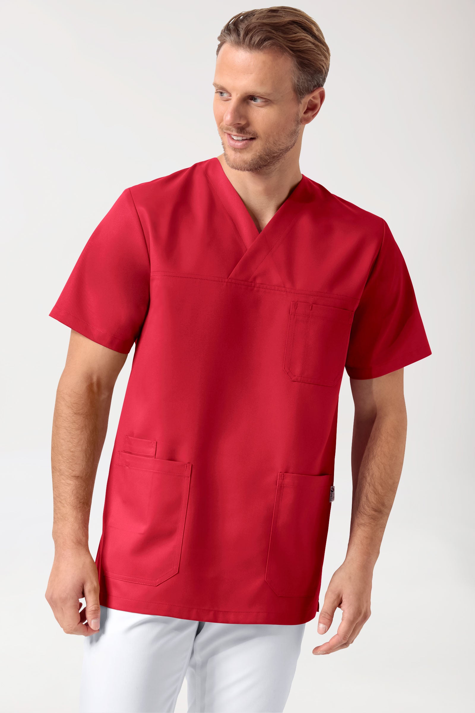 GREEN Schlupfkasack Herren - V-Ausschnitt rot