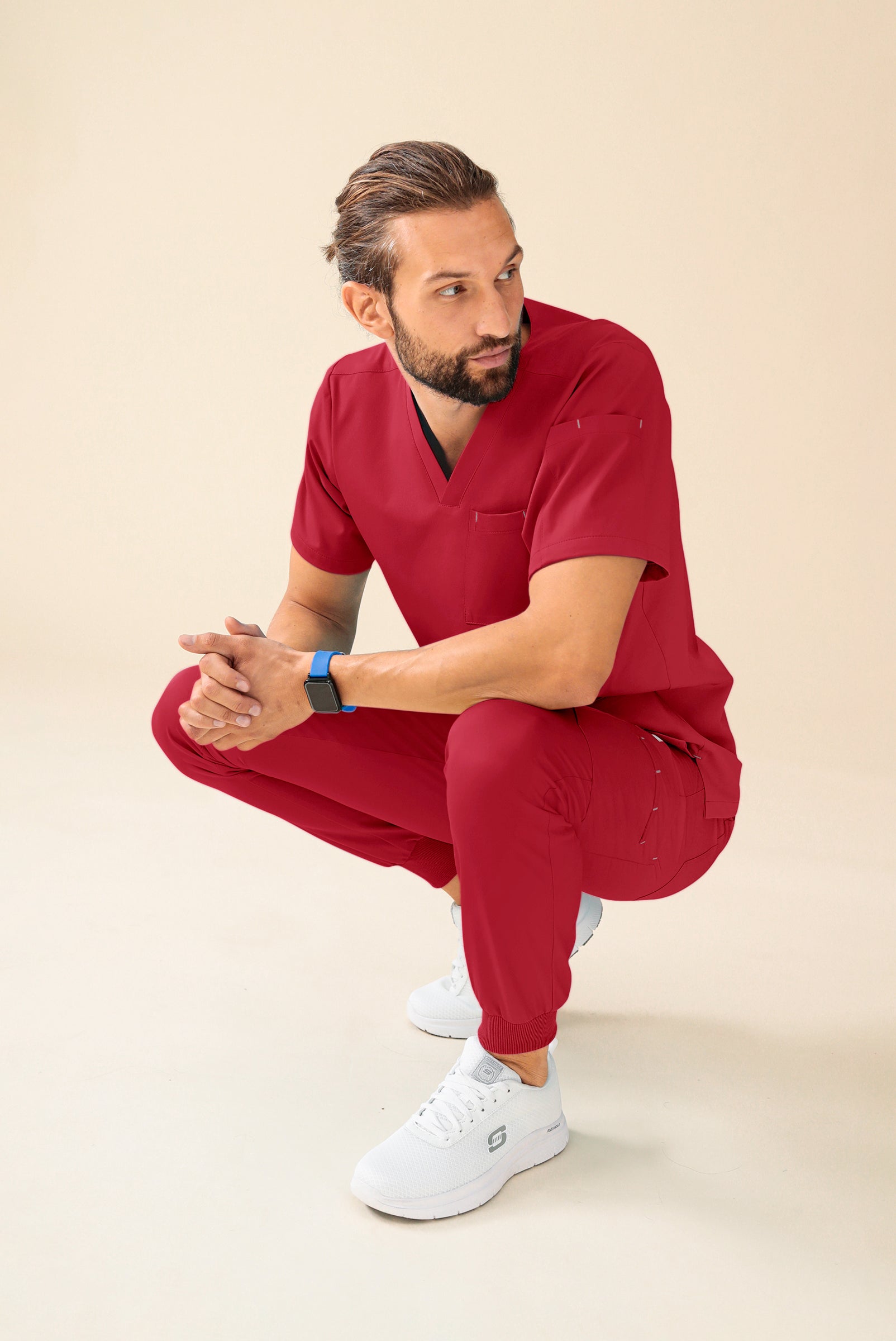 KAERE Schlupfkasack Herren - V-Ausschnitt rot