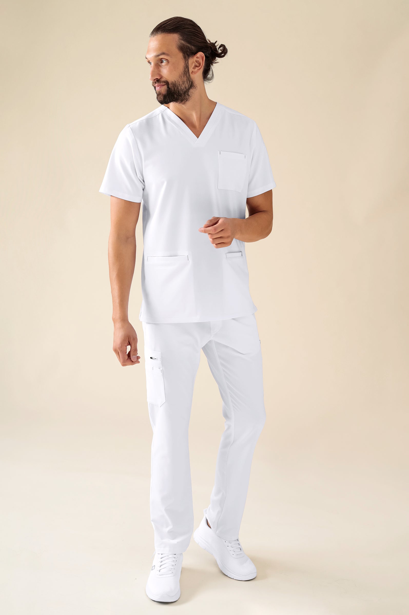 KAERE Schlupfkasack Herren - V-Ausschnitt weiß