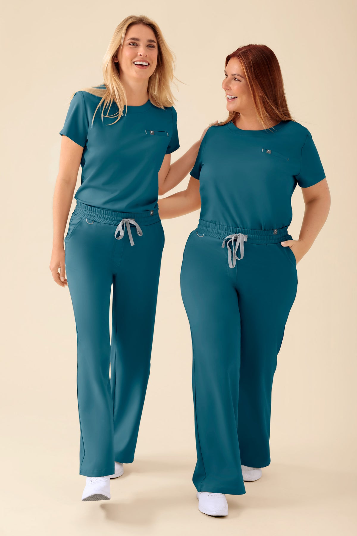 KAERE Shirt Damen - Rundhalsausschnitt petrol, Vorderansicht 