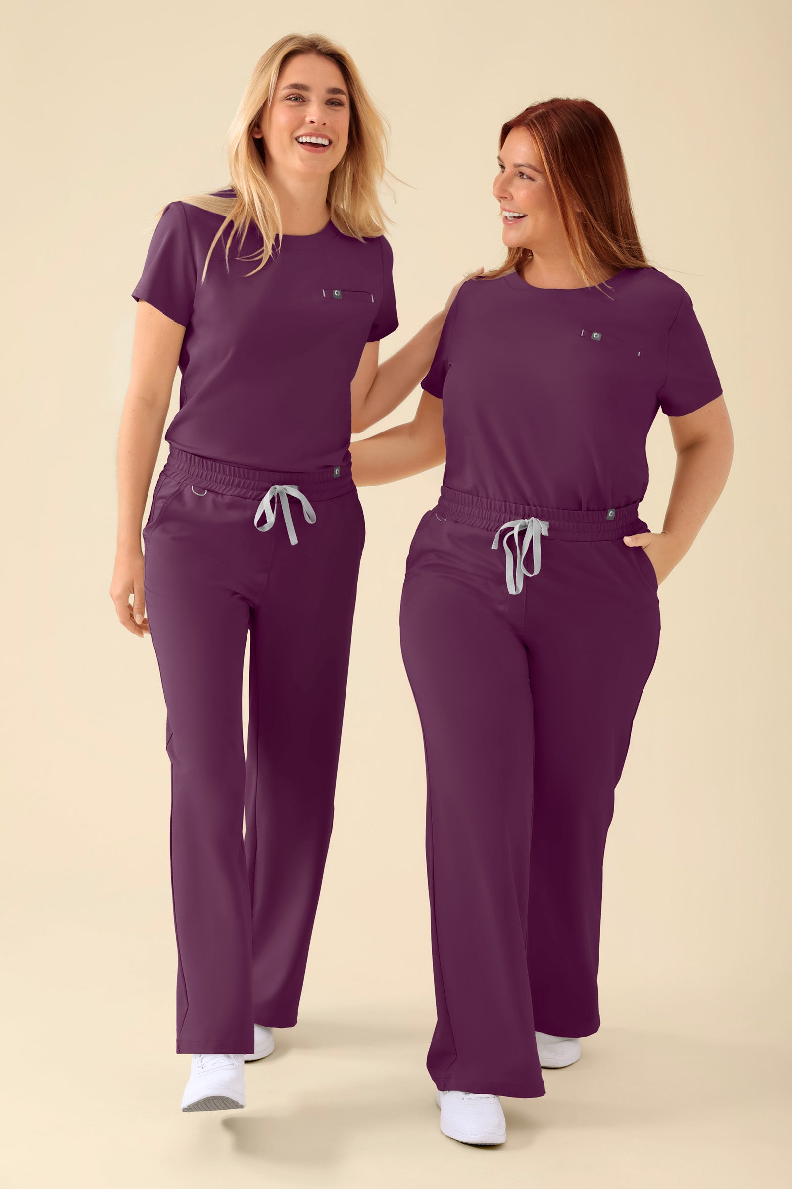 KAERE Shirt Damen - Rundhalsausschnitt pflaume, Vorderansicht 