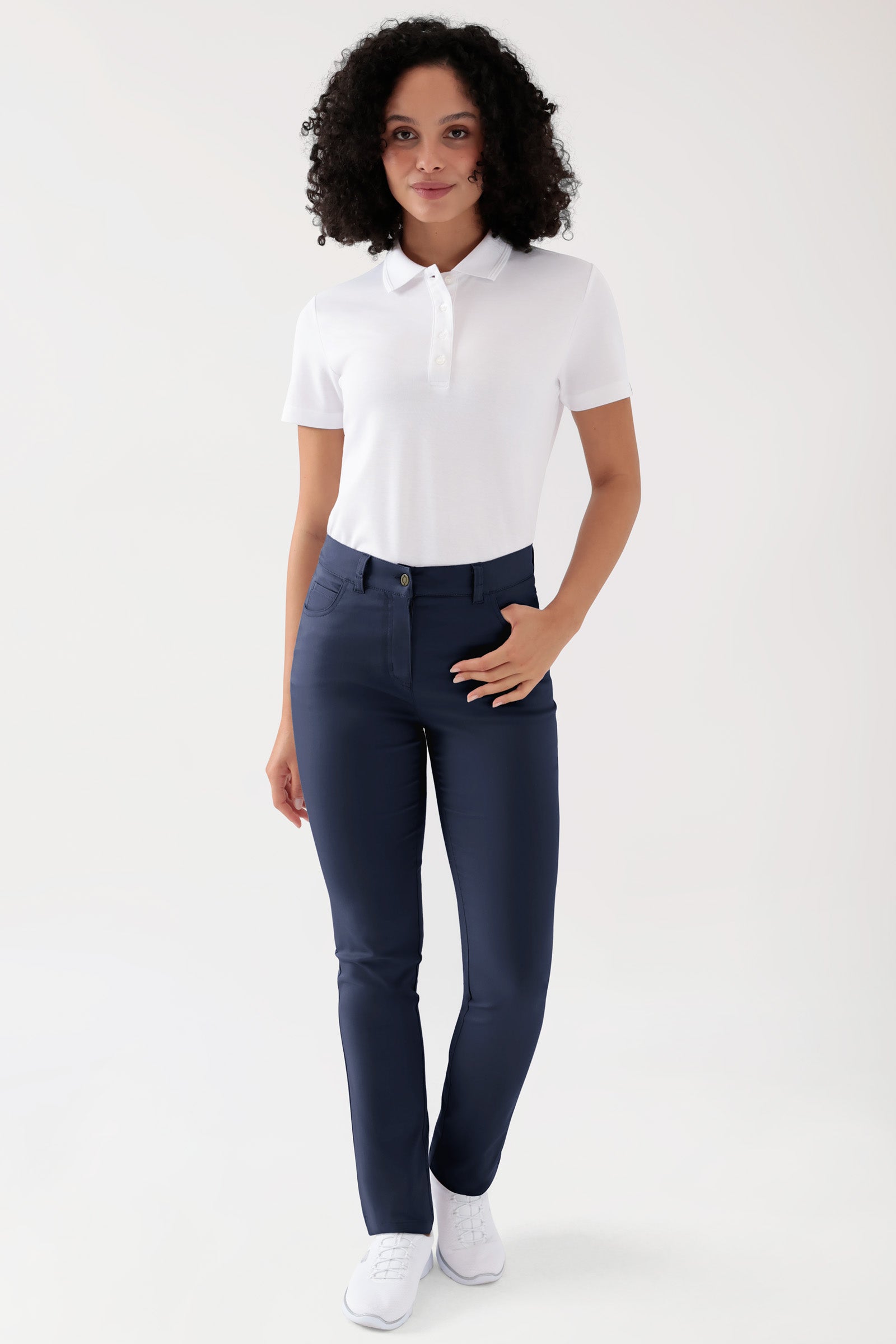 COMFY FLEX 5-Pocket Hose Damen - gerades Bein navy