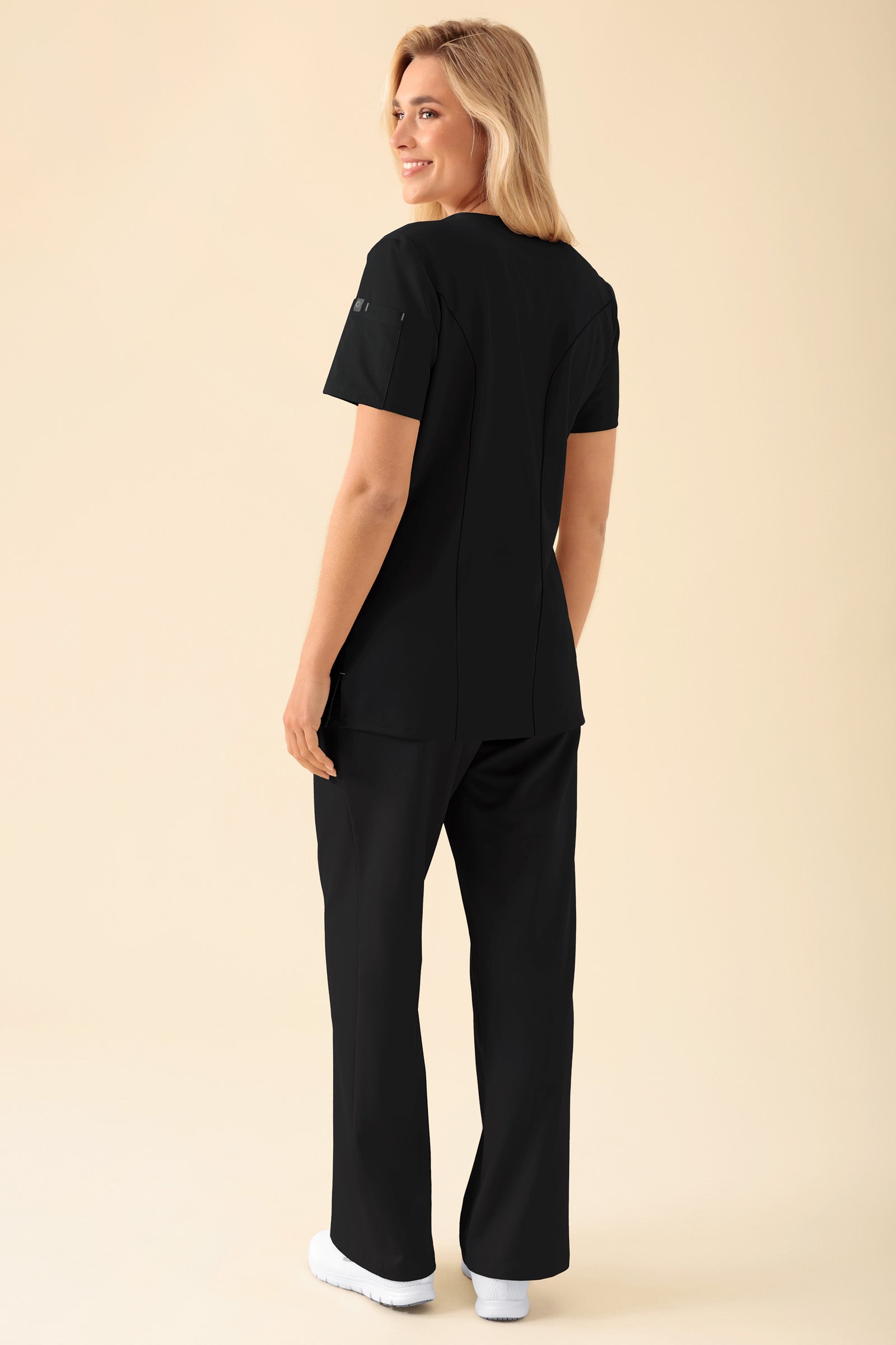 KAERE Kasack Damen - durchgeknöpft schwarz