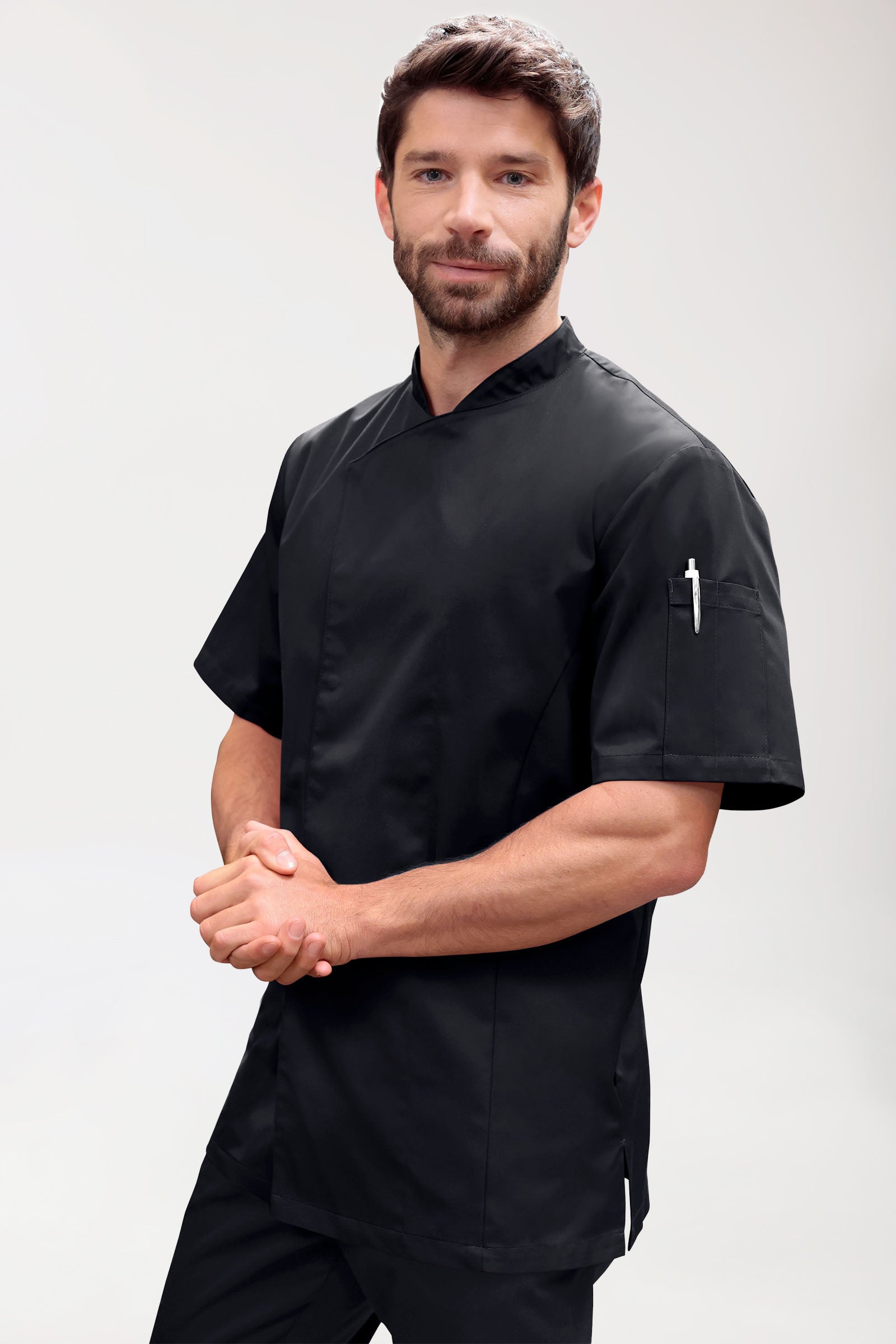 Gastro Kochjacke Herren - 1/2 Arm schwarz