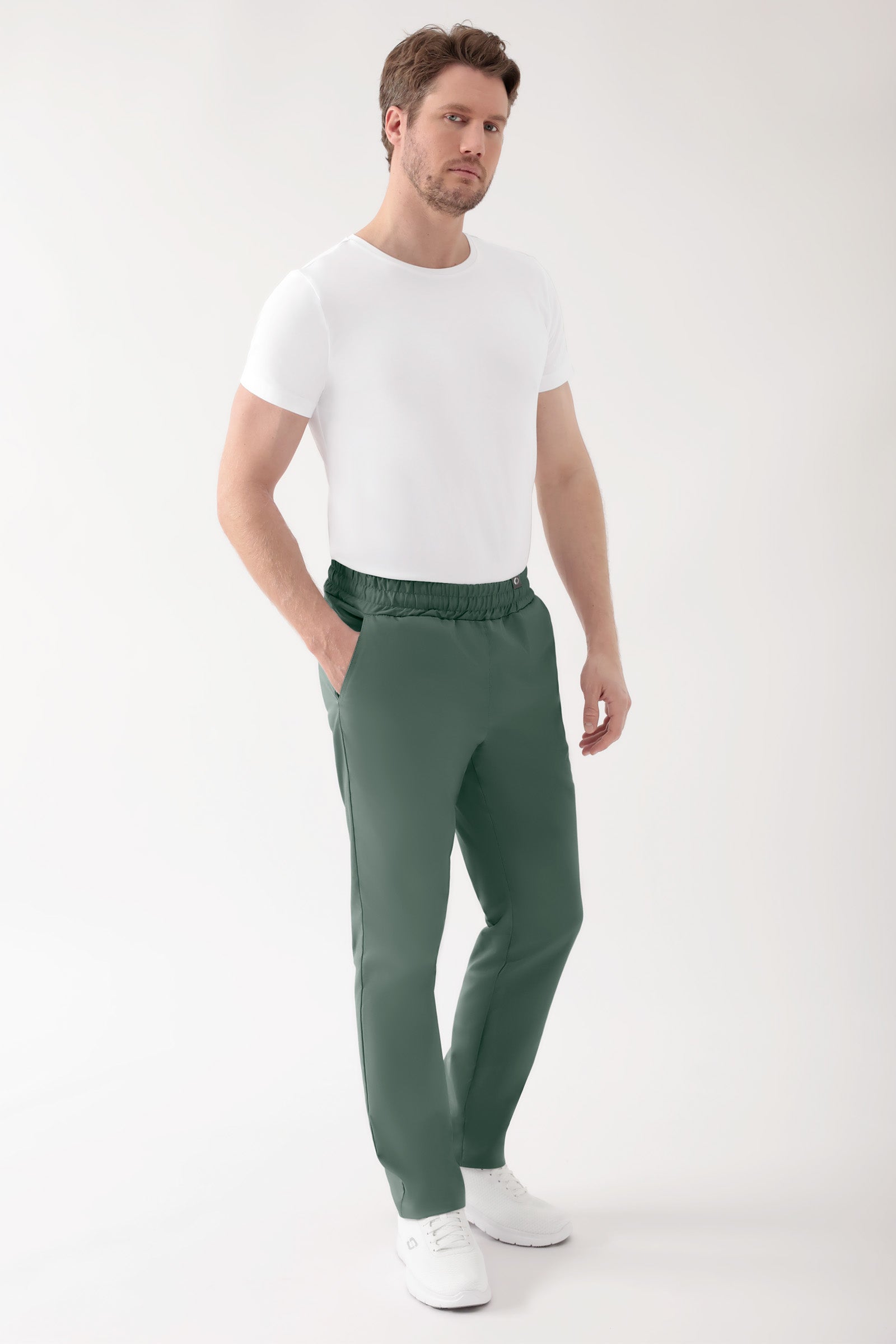 CORE Hose Unisex - hoher Bund dunkelgrün, Vorderansicht 