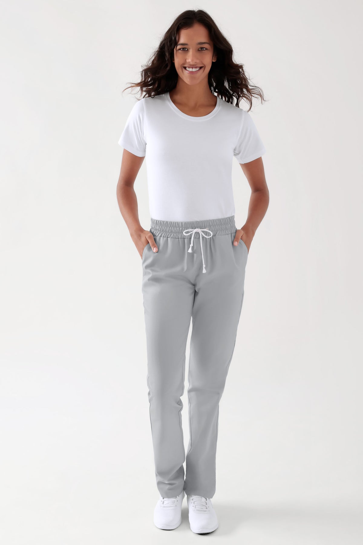TENCEL™ Hose Unisex - Rundumgummibund perlgrau