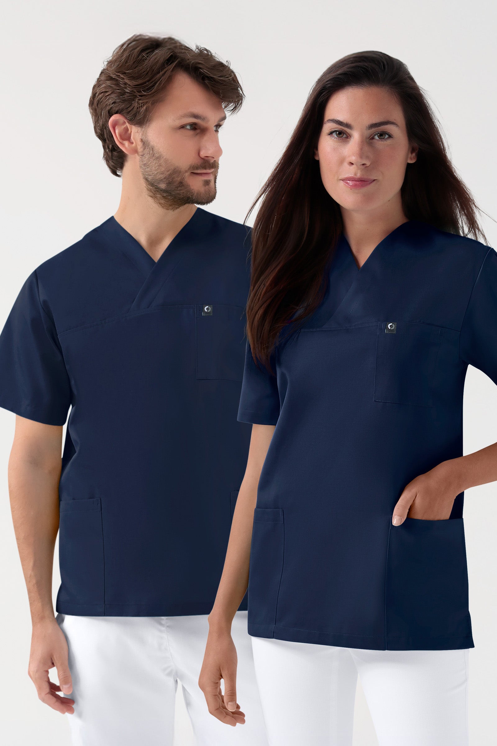 GREEN Stretch Schlupfkasack Unisex - V-Ausschnitt navy
