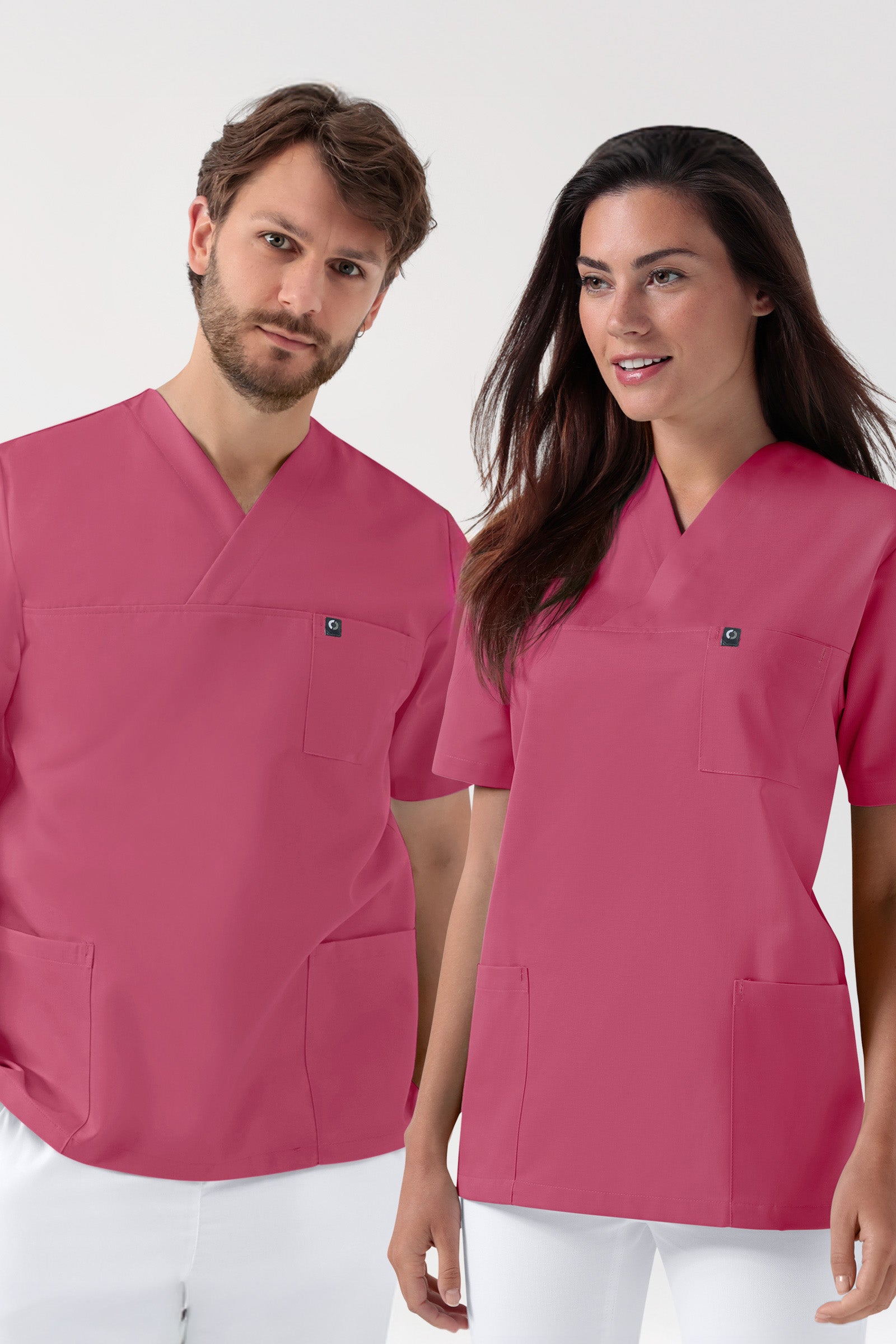 GREEN Stretch Schlupfkasack Unisex - V-Ausschnitt rosenholz