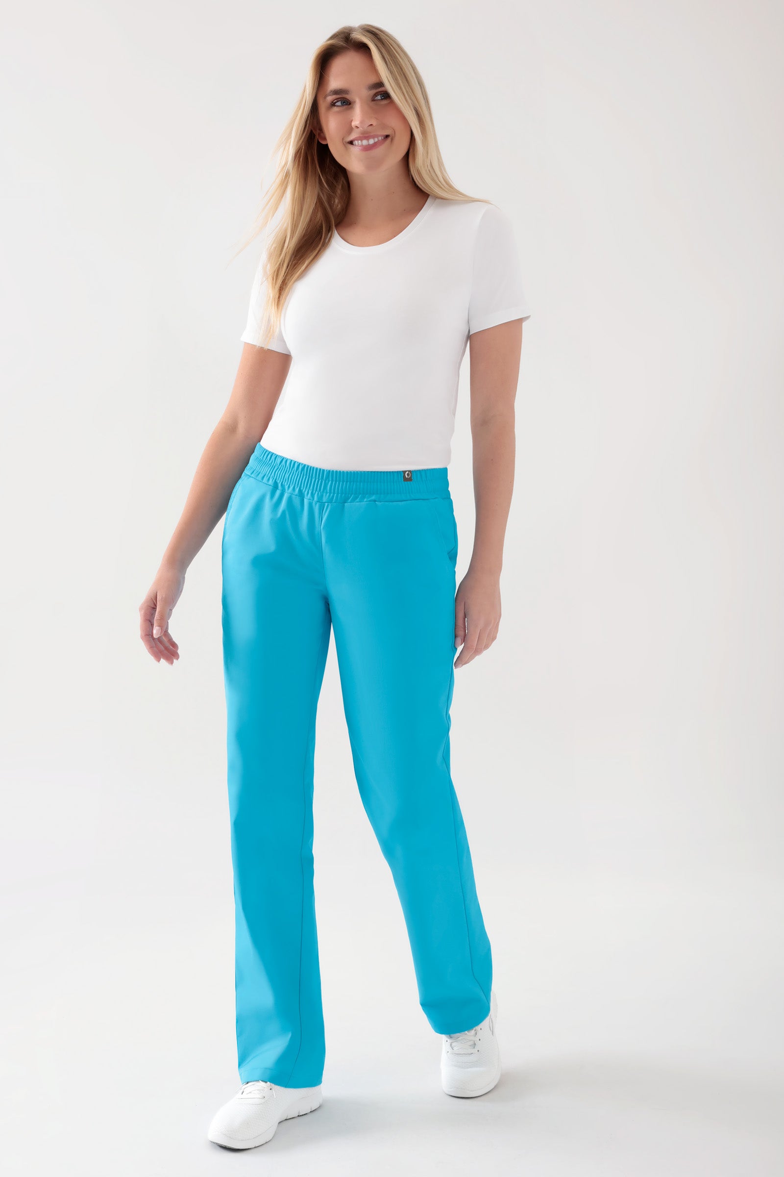 JUST STRONG Hose Damen - Gummibund türkis, Vorderansicht 