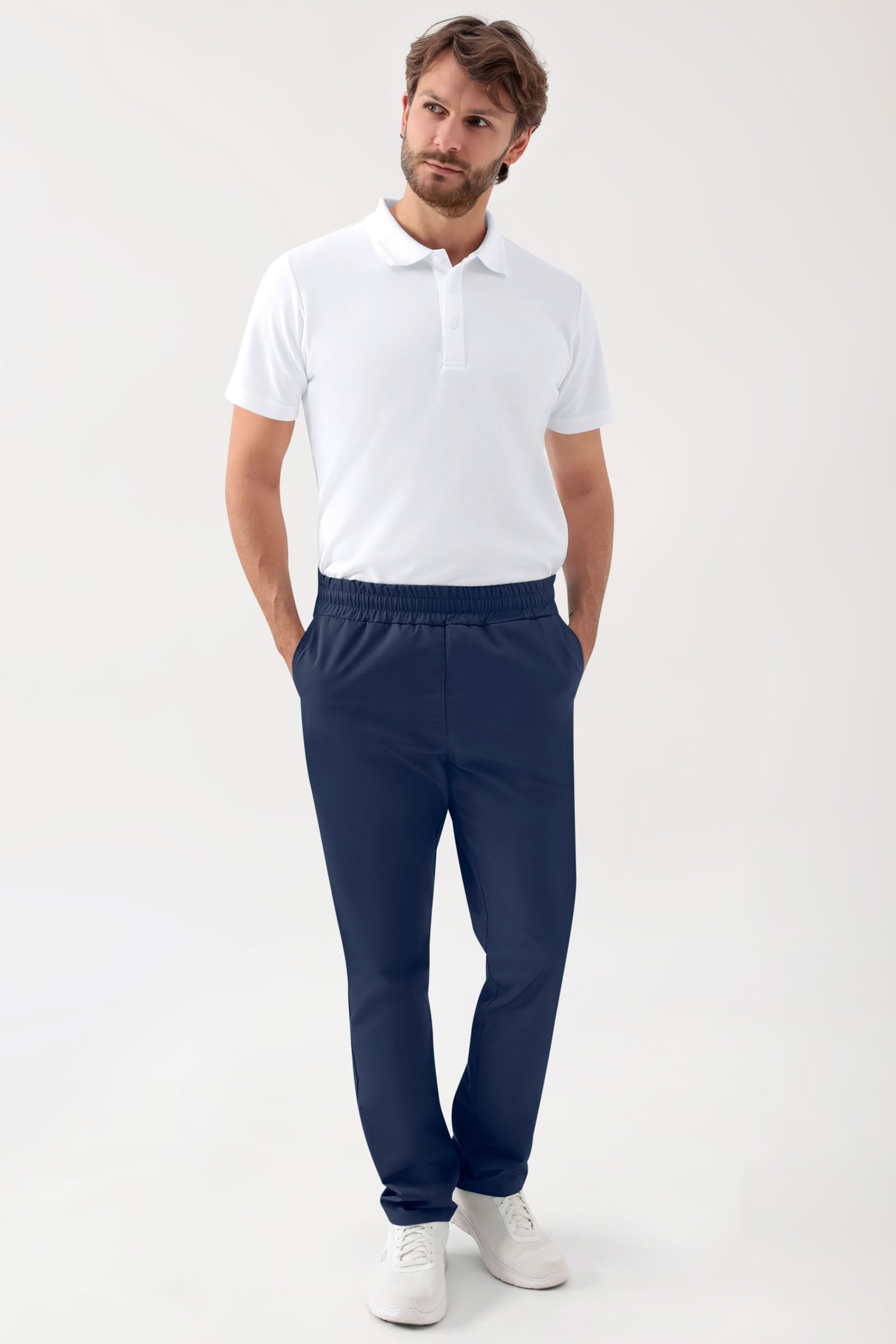GREEN Stretch Hose Unisex - Rundumgummibund navy, Vorderansicht 