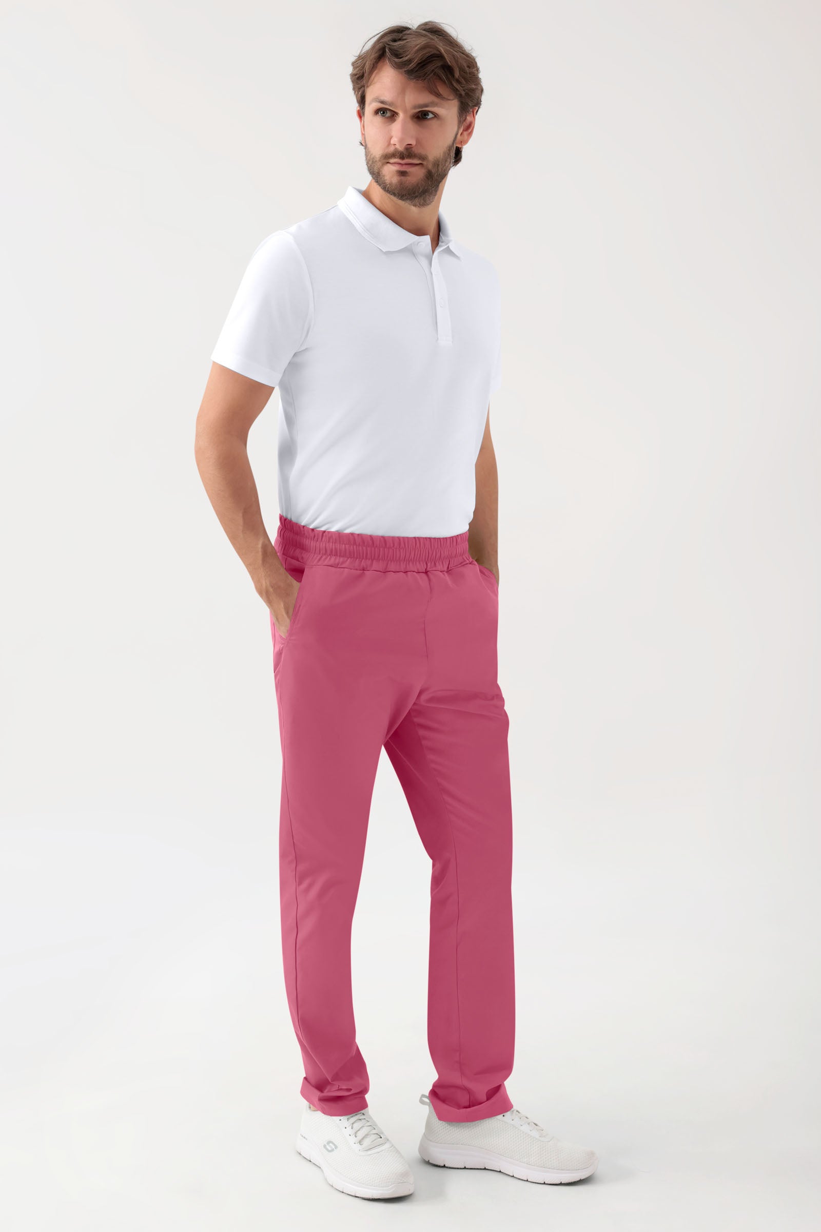 GREEN Stretch Hose Unisex - Rundumgummibund rosenholz