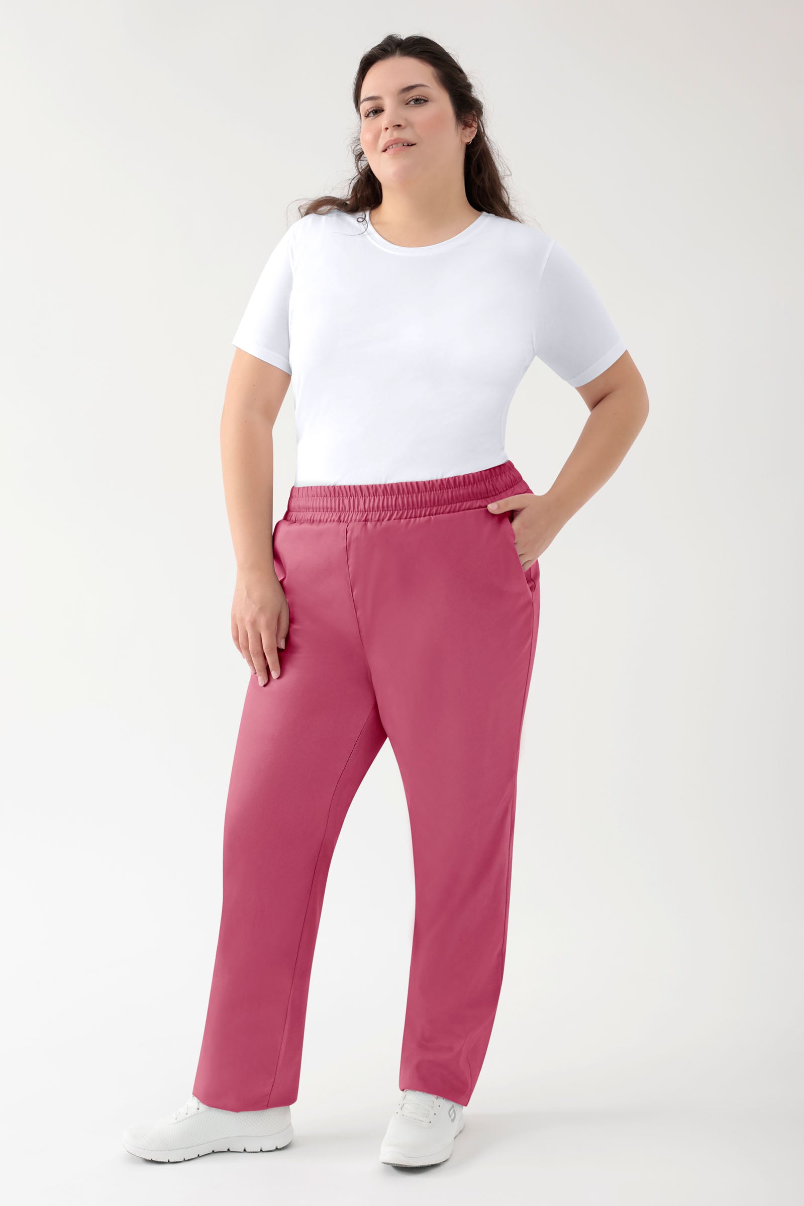 GREEN Stretch Hose Unisex - Rundumgummibund rosenholz, Vorderansicht 