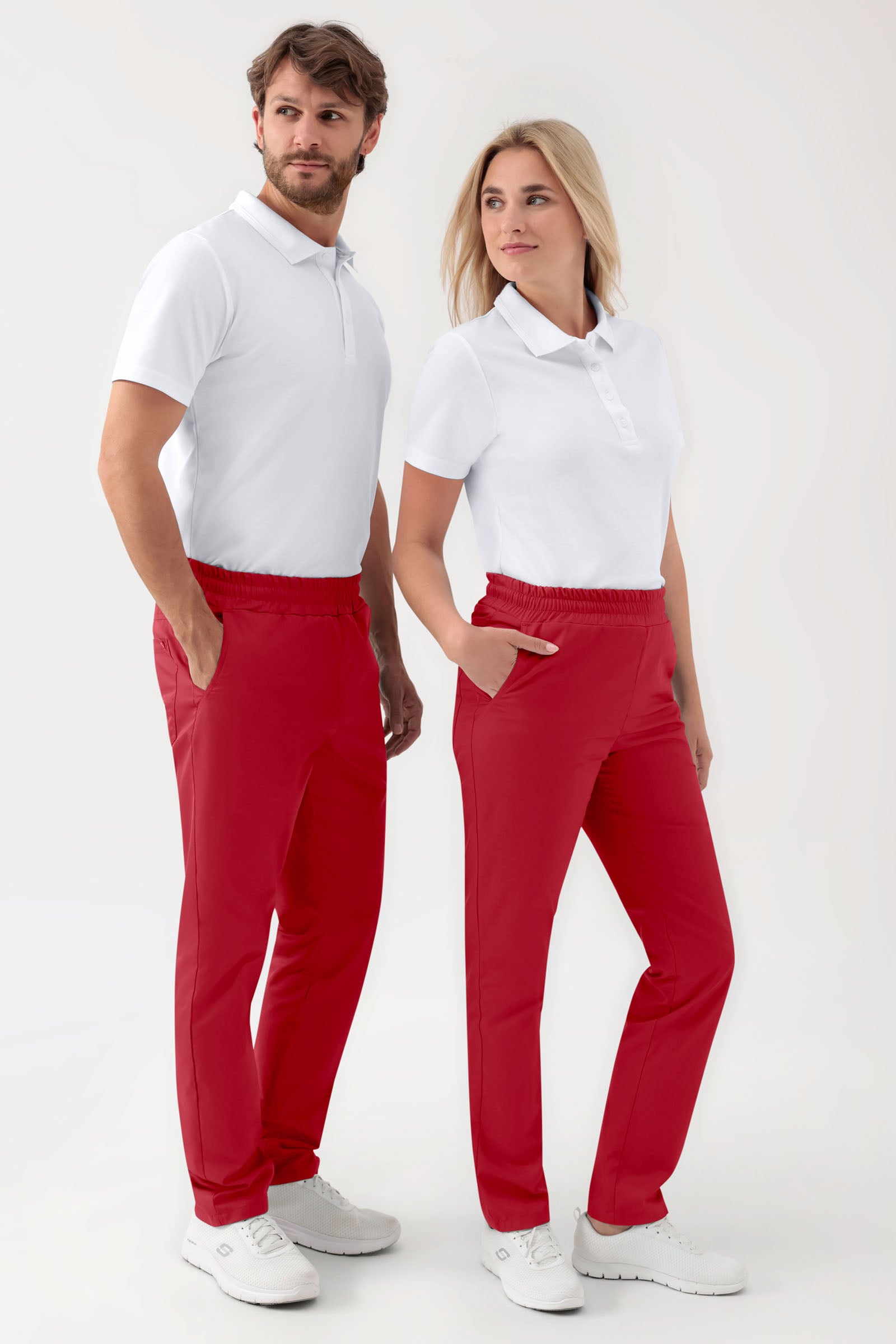 GREEN Stretch Hose Unisex - Rundumgummibund rot