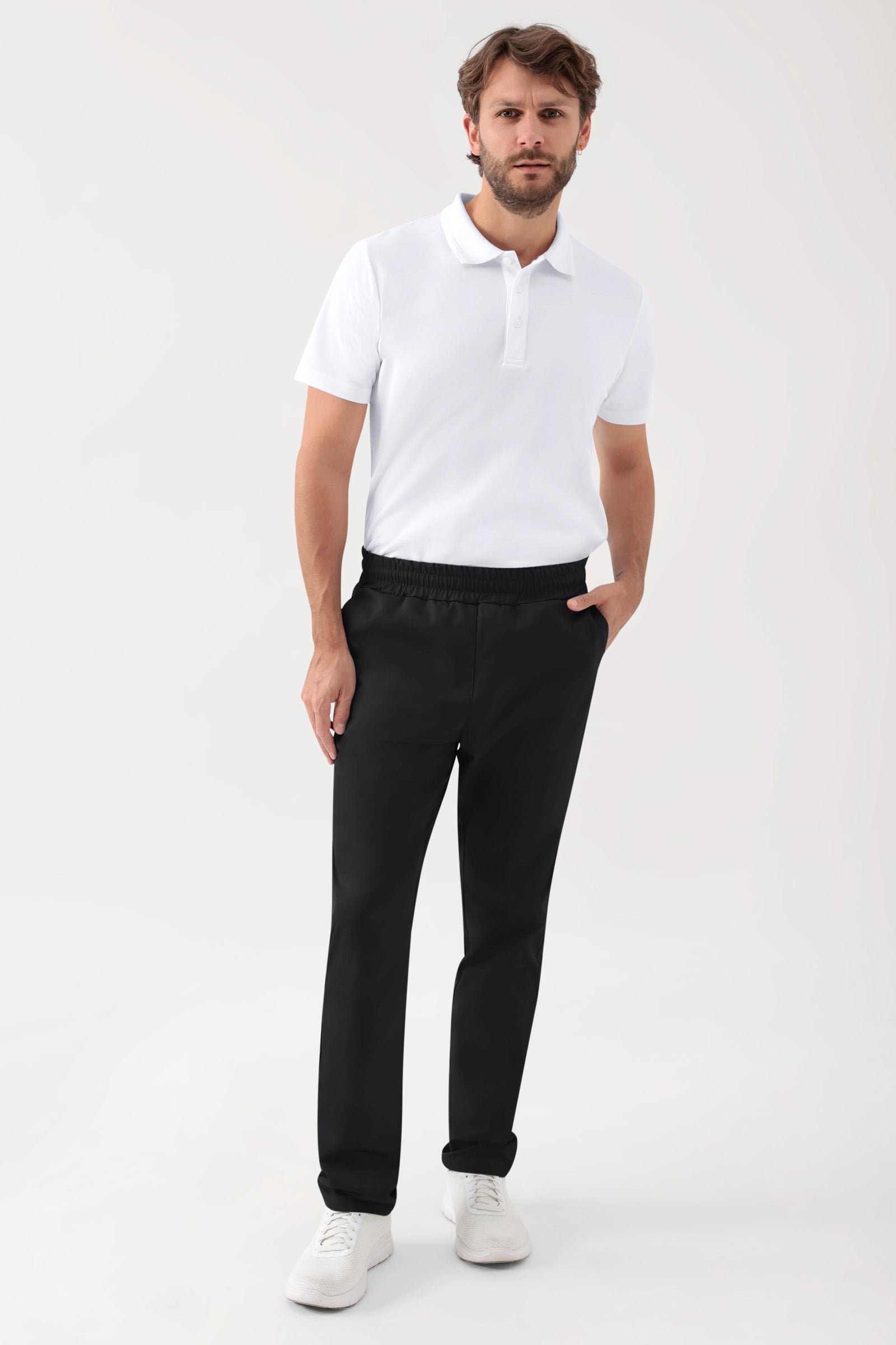 GREEN Stretch Hose Unisex - Rundumgummibund schwarz, Vorderansicht 